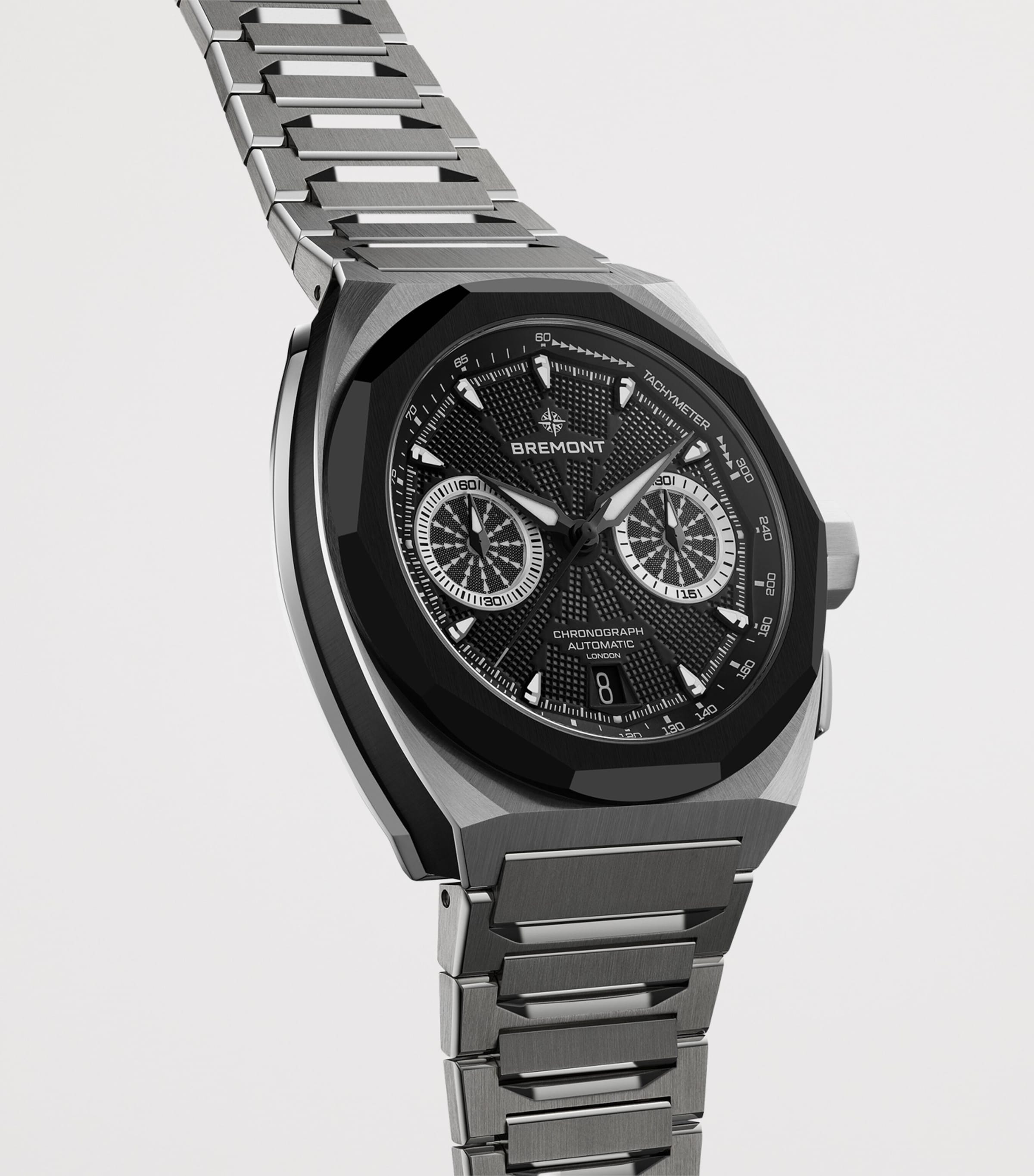 Bremont Stainless Steel Supernova Chronograph Watch 41mm Black Image 3