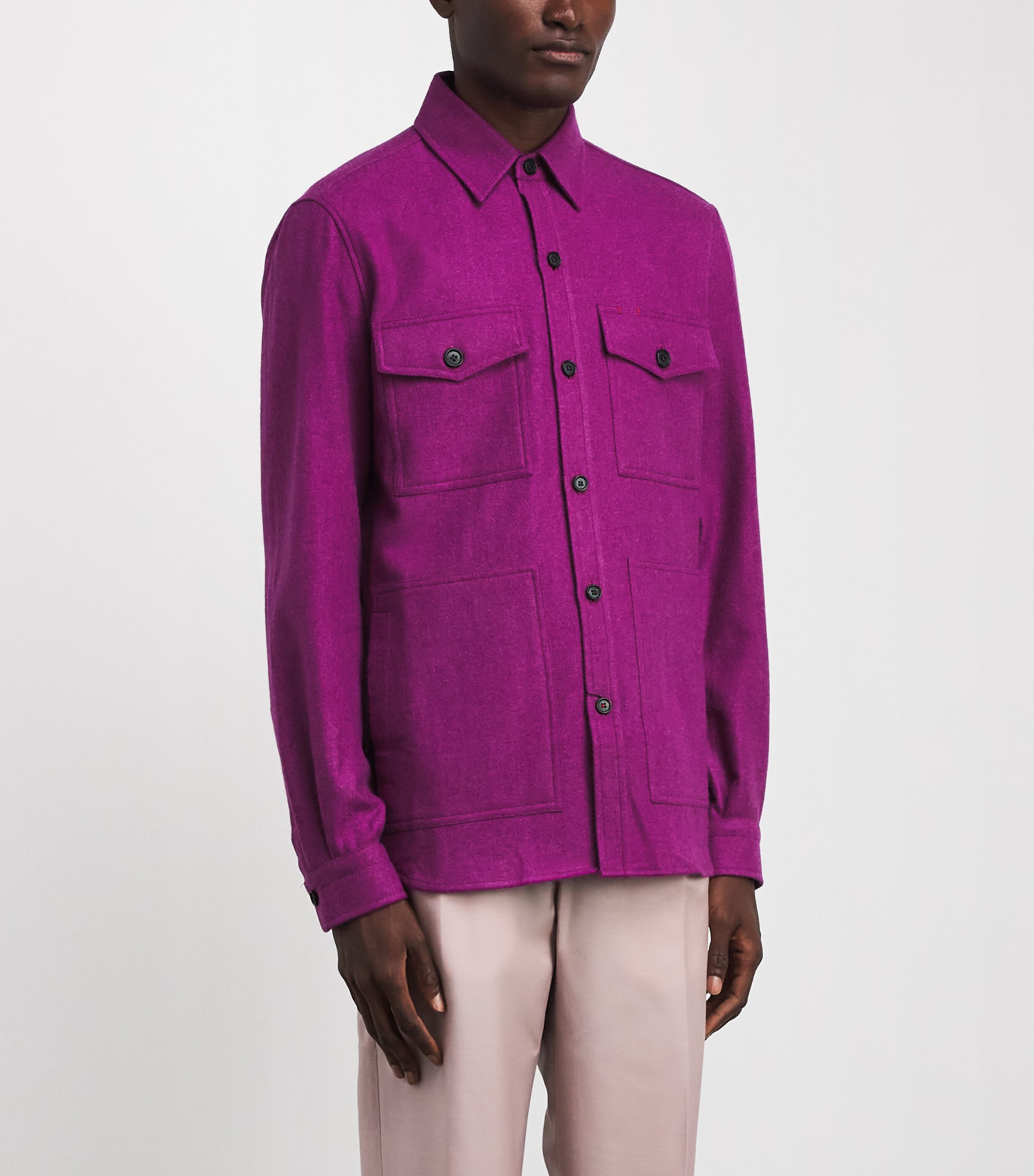 Isaia Mens Cashmere Overshirt Image 4