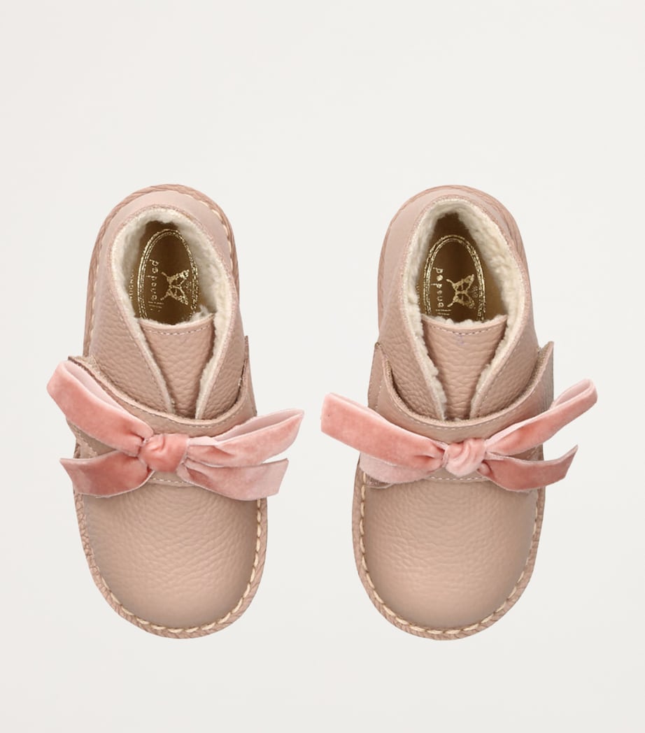 Leather Bow-Embellished Argenta Boots PINK Image 4