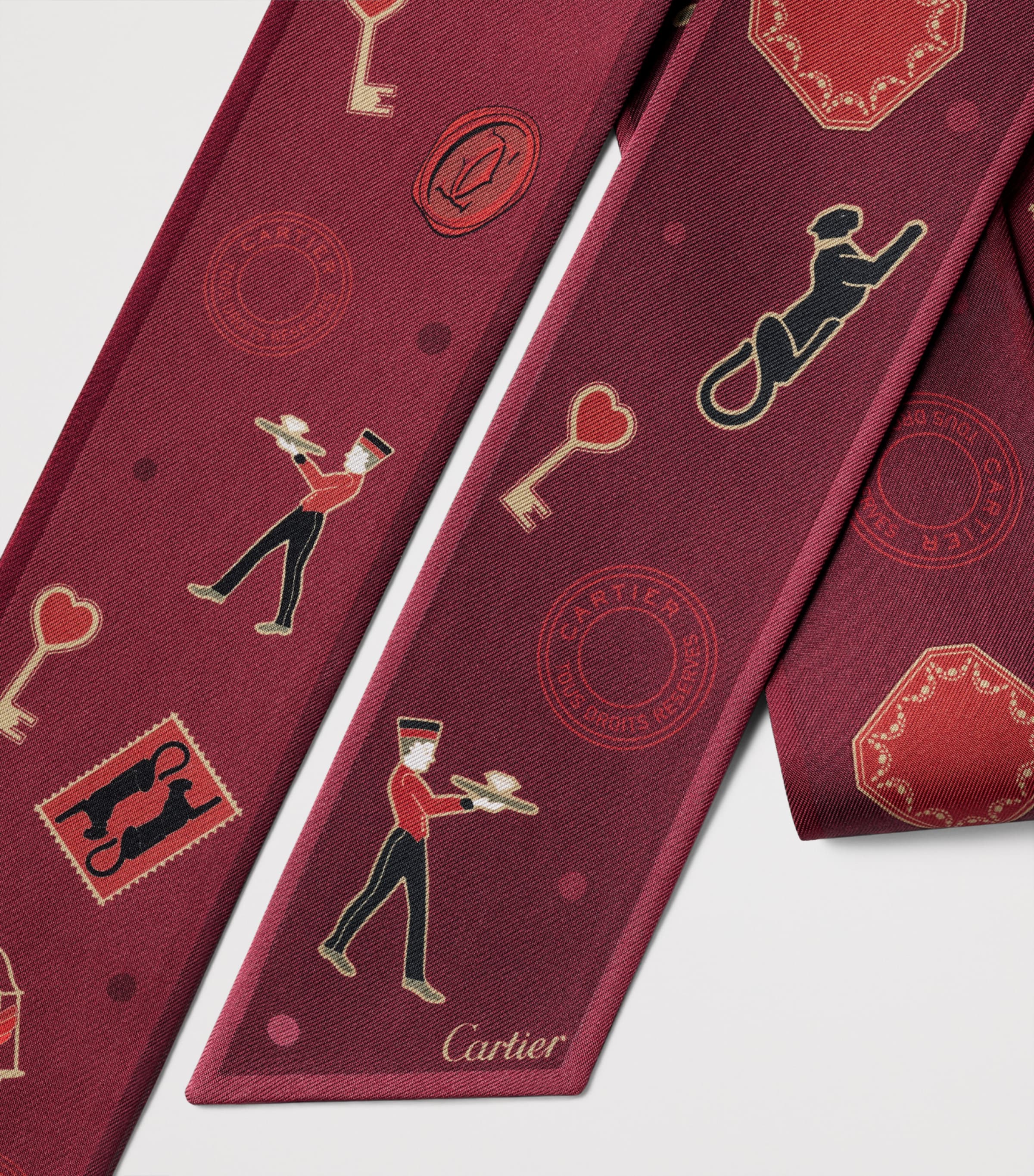 Silk Diabolo de Cartier Bandeau Scarf GRAPE Image 2
