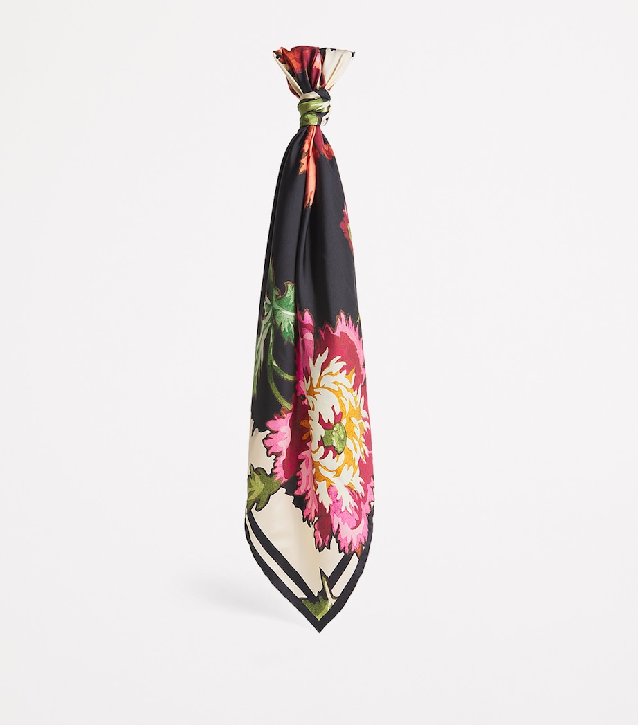 Silk Floral Scarf (90cm x 90cm) MULTI Image 3