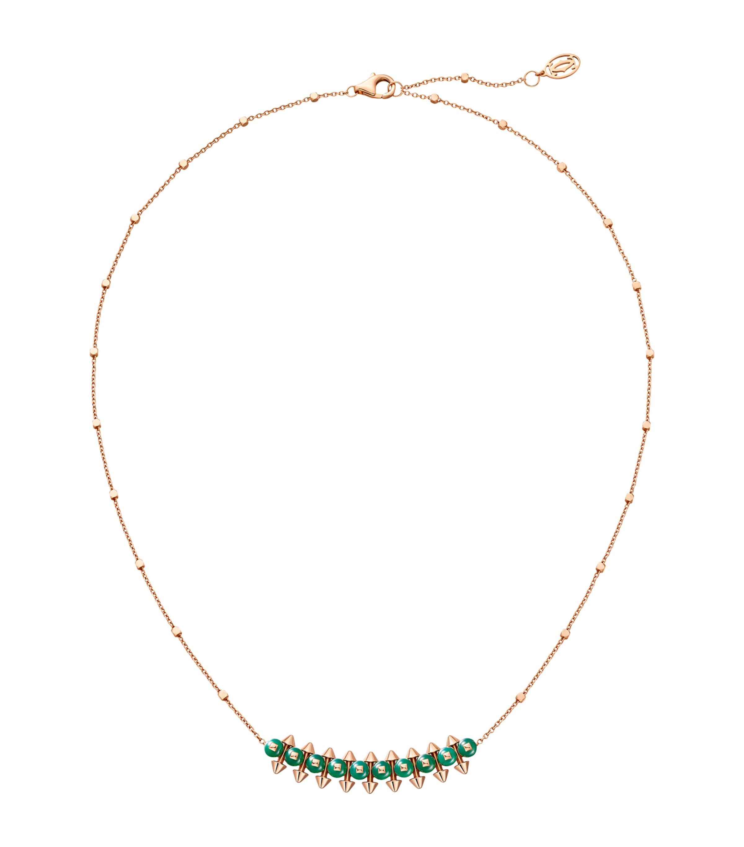 Cartier Rose Gold and Green Agate Clash de Cartier Pendant Necklace Rose Gold Image 1