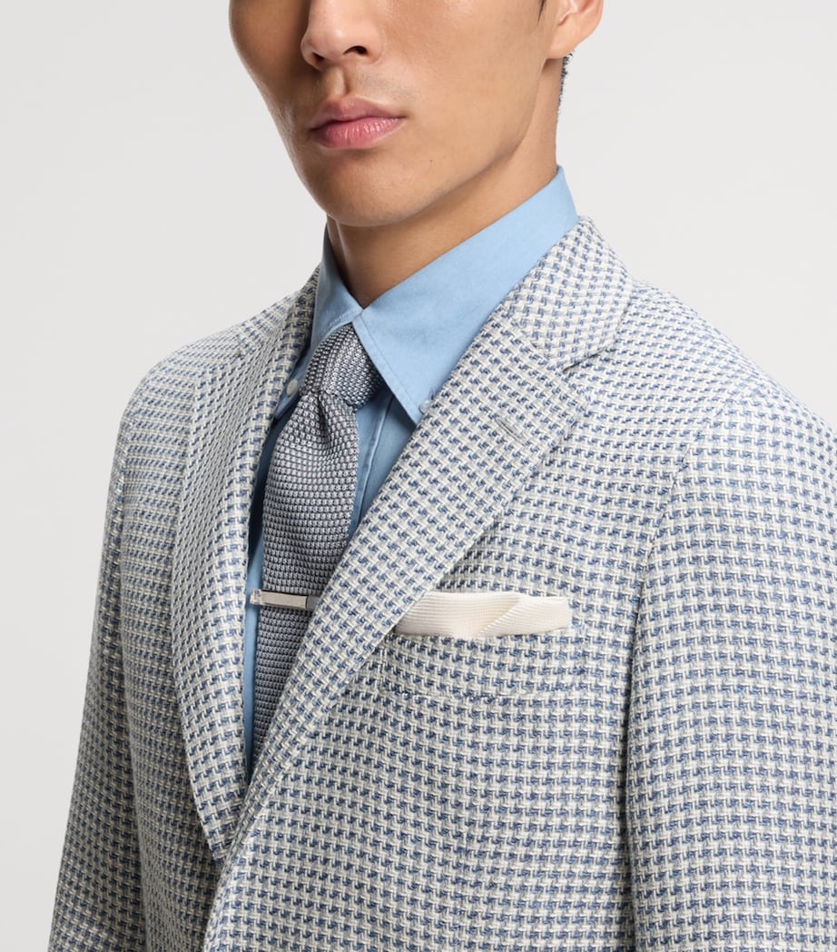 BOSS Mens Linen-Silk-Cotton Slim Blazer Image 5