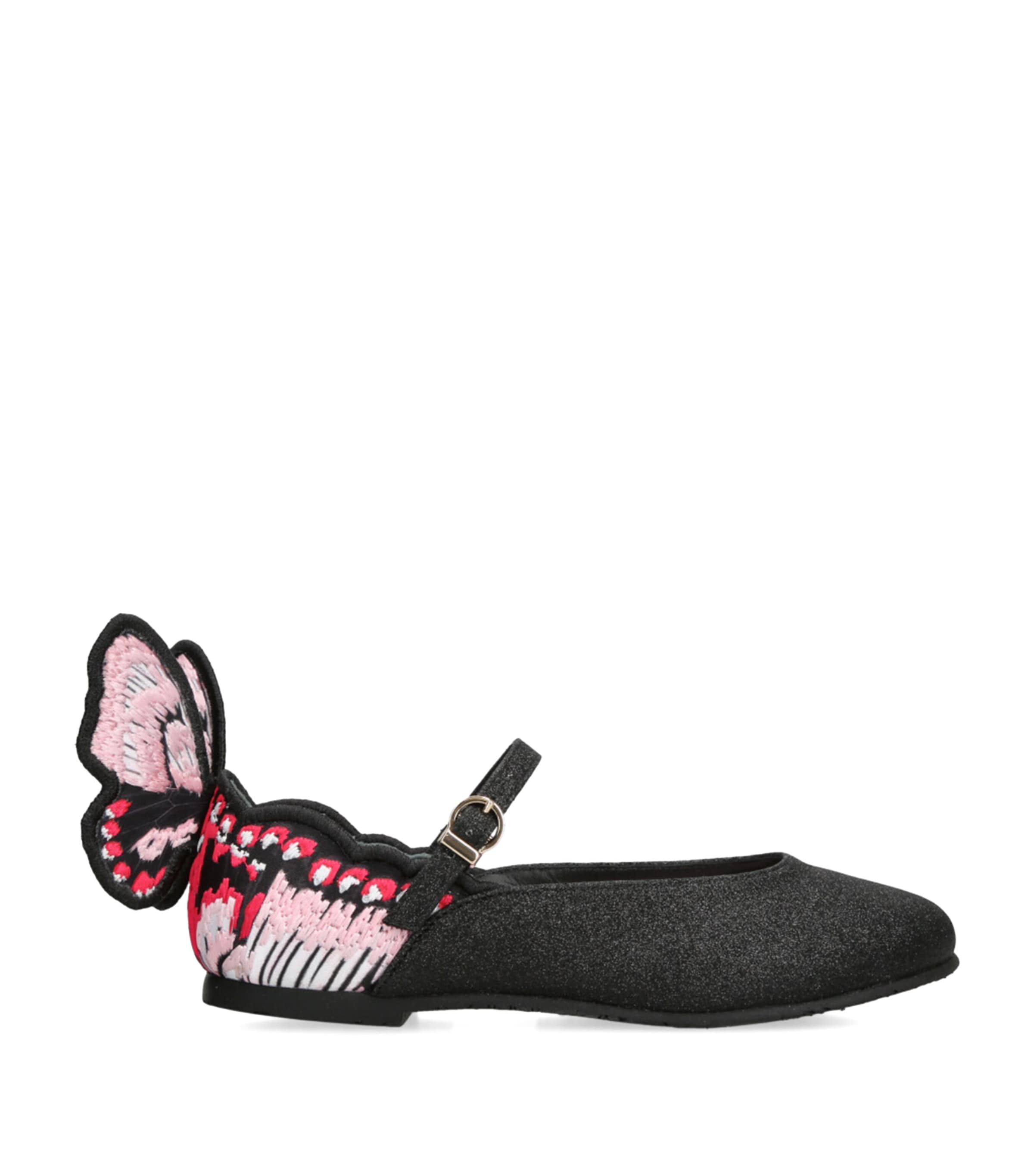 Sophia Webster Mini Glittered Chiara Ballet Flats In Multi