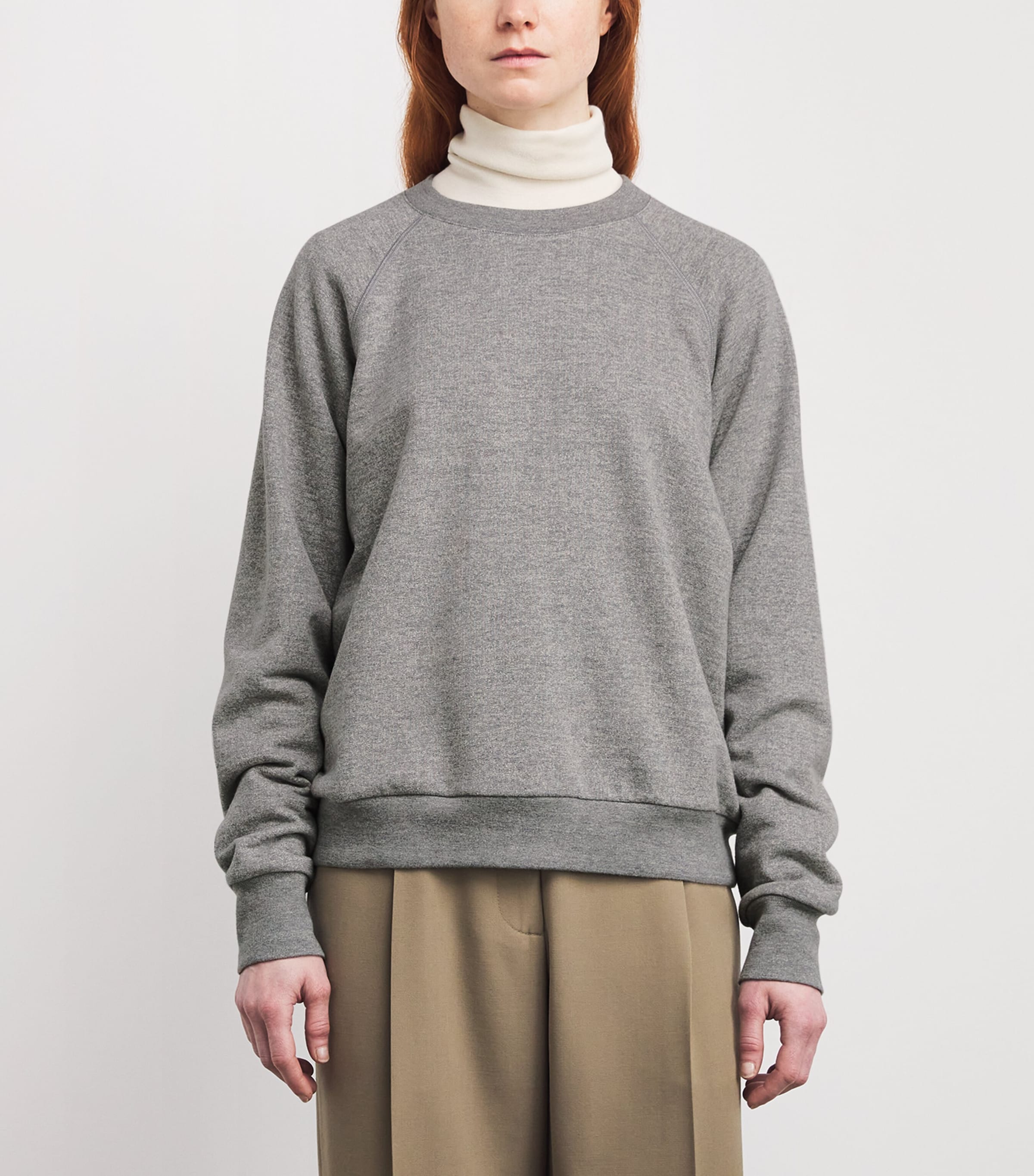 The Row Womens Eulalia Cotton-Cashmere Sweatshirt Grey Melange Image 3