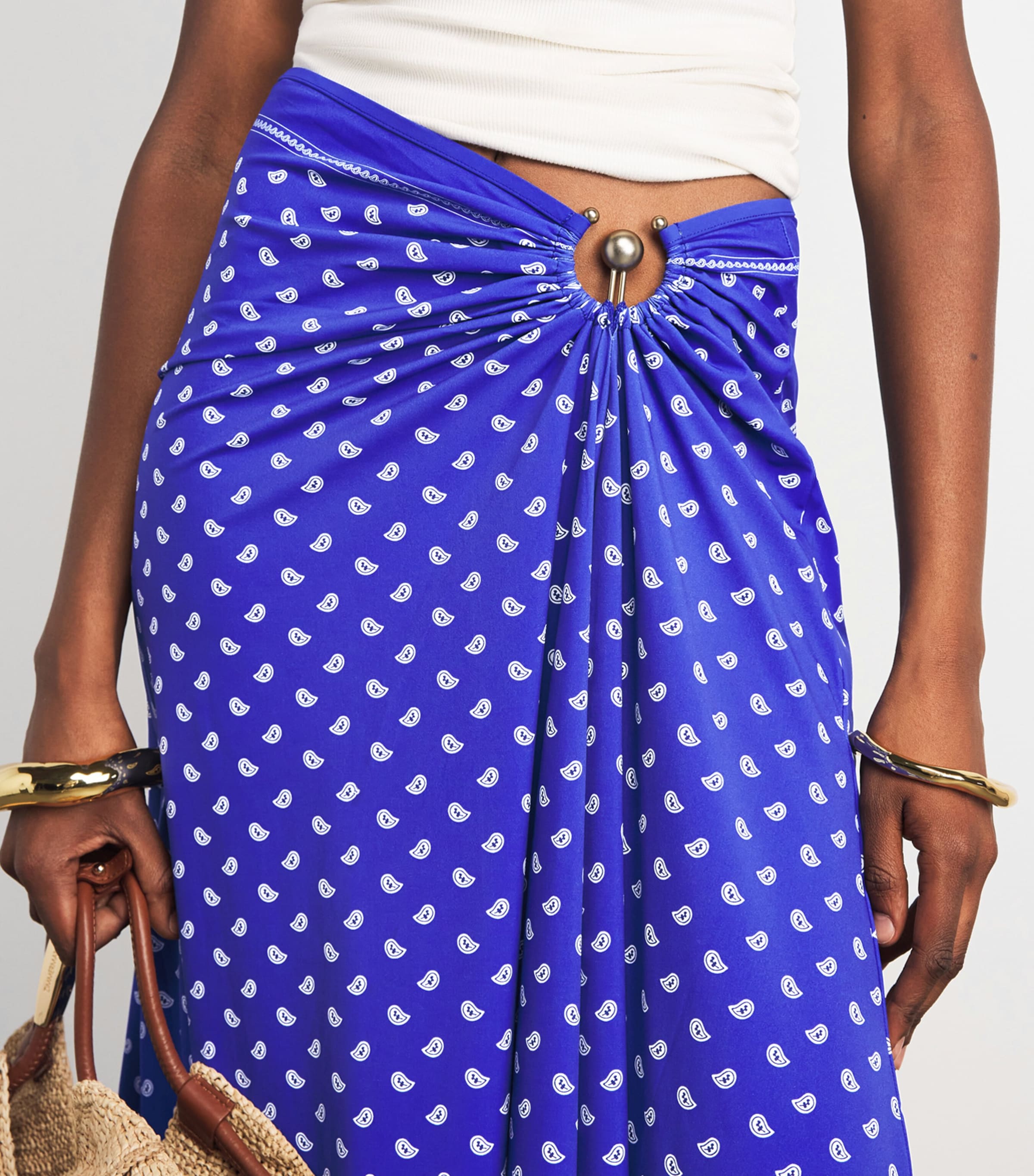 Christopher Esber Womens Bandana Orbit Maxi Skirt Indigo Bandana Print Image 3