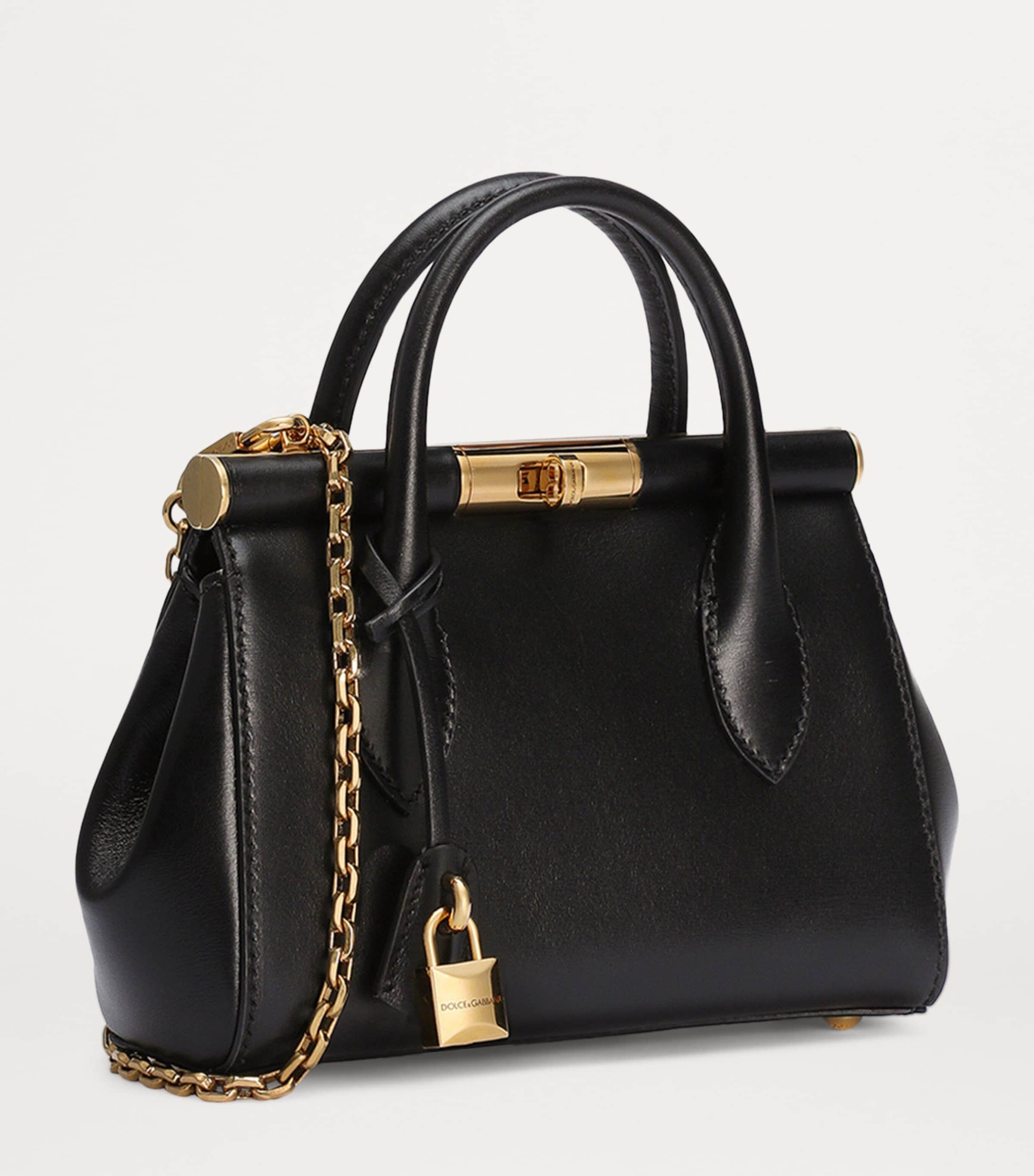 Leather Top-Handle Bag 80999-BLACK Image 6