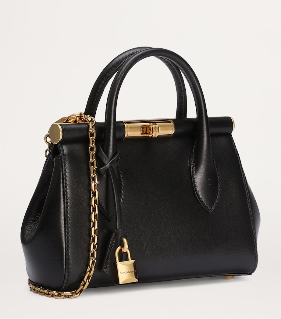 Leather Top-Handle Bag 80999-BLACK Image 6