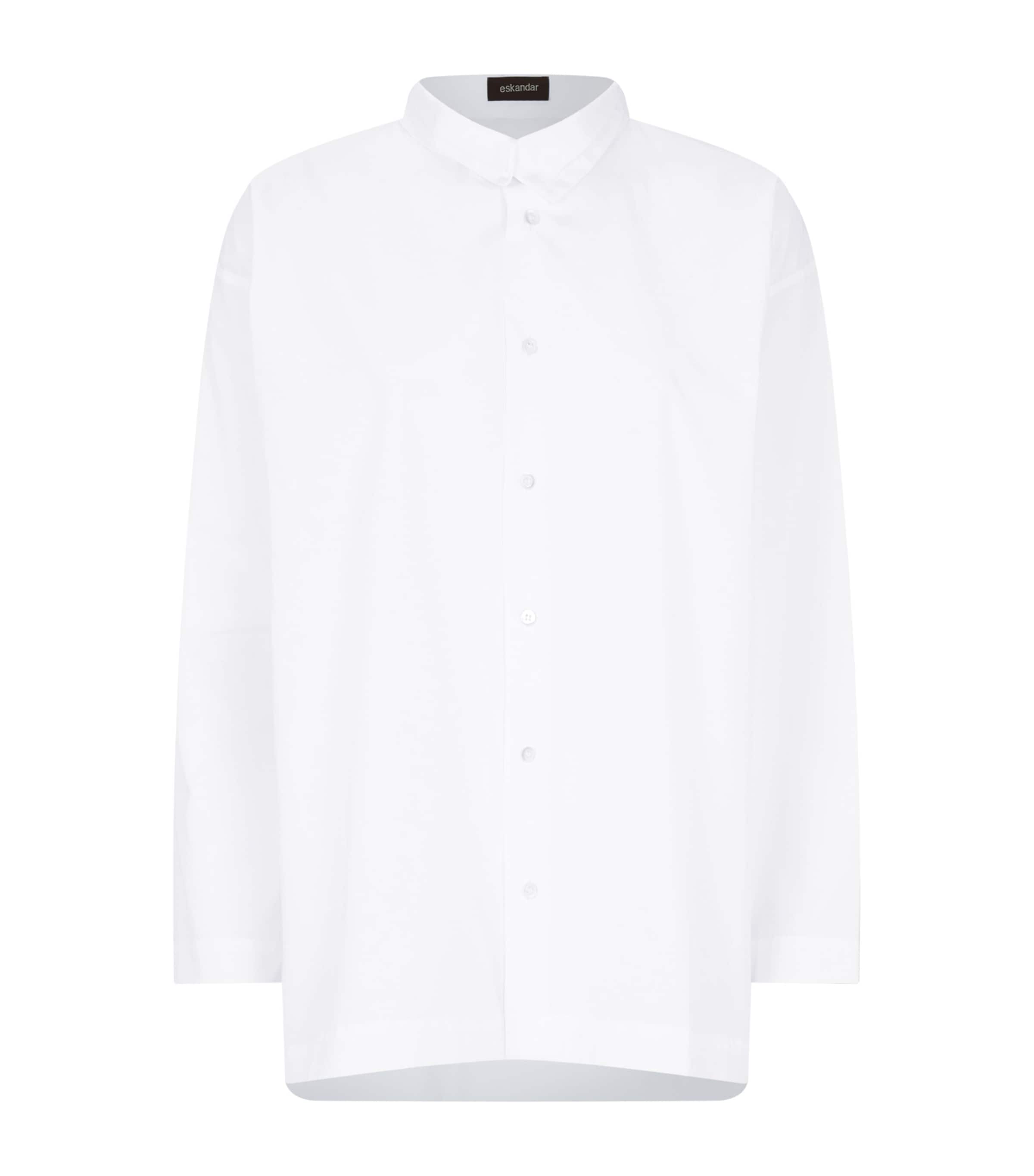 A-Line Stand-Collar Shirt WHITE Image 4
