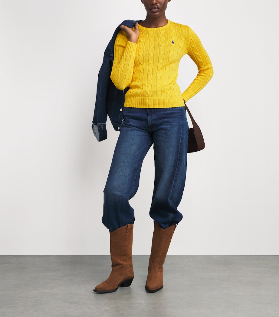 Pima Cotton Cable Knit Sweater YELLOW Image 2
