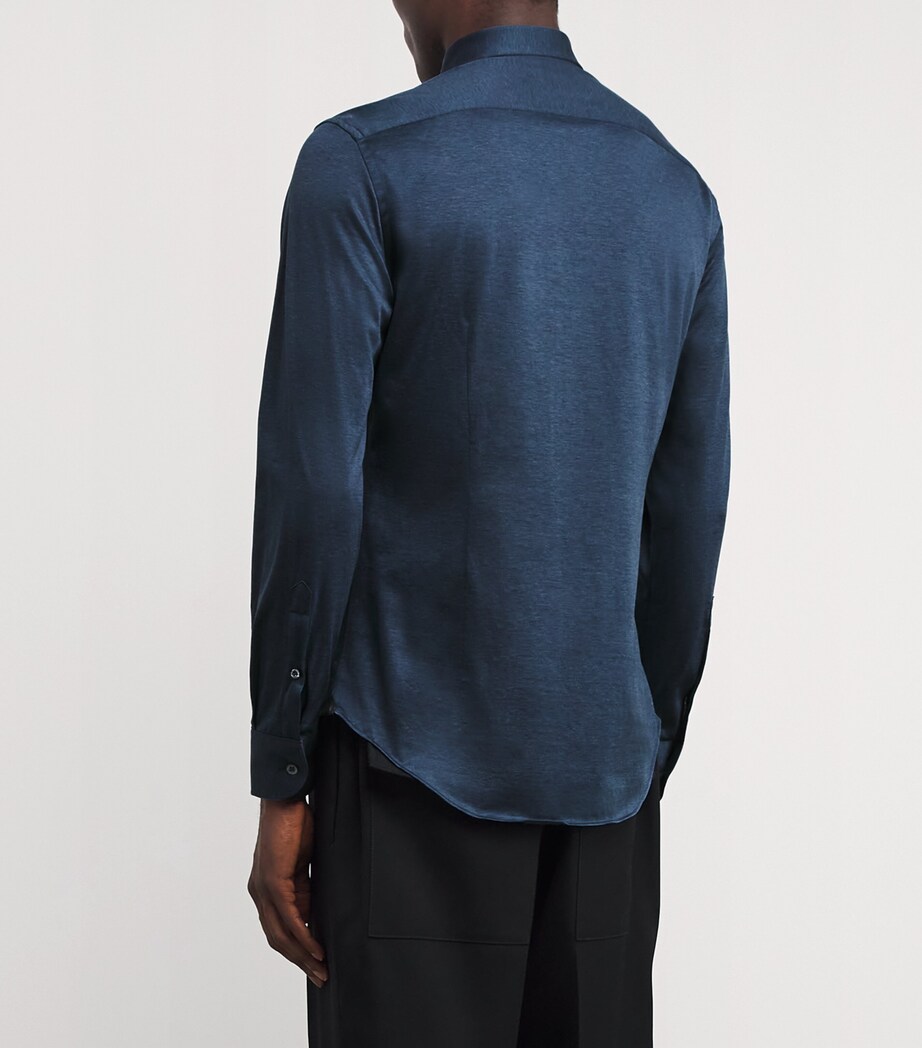 Cotton Long-Sleeve Shirt 006 BLUE Image 4