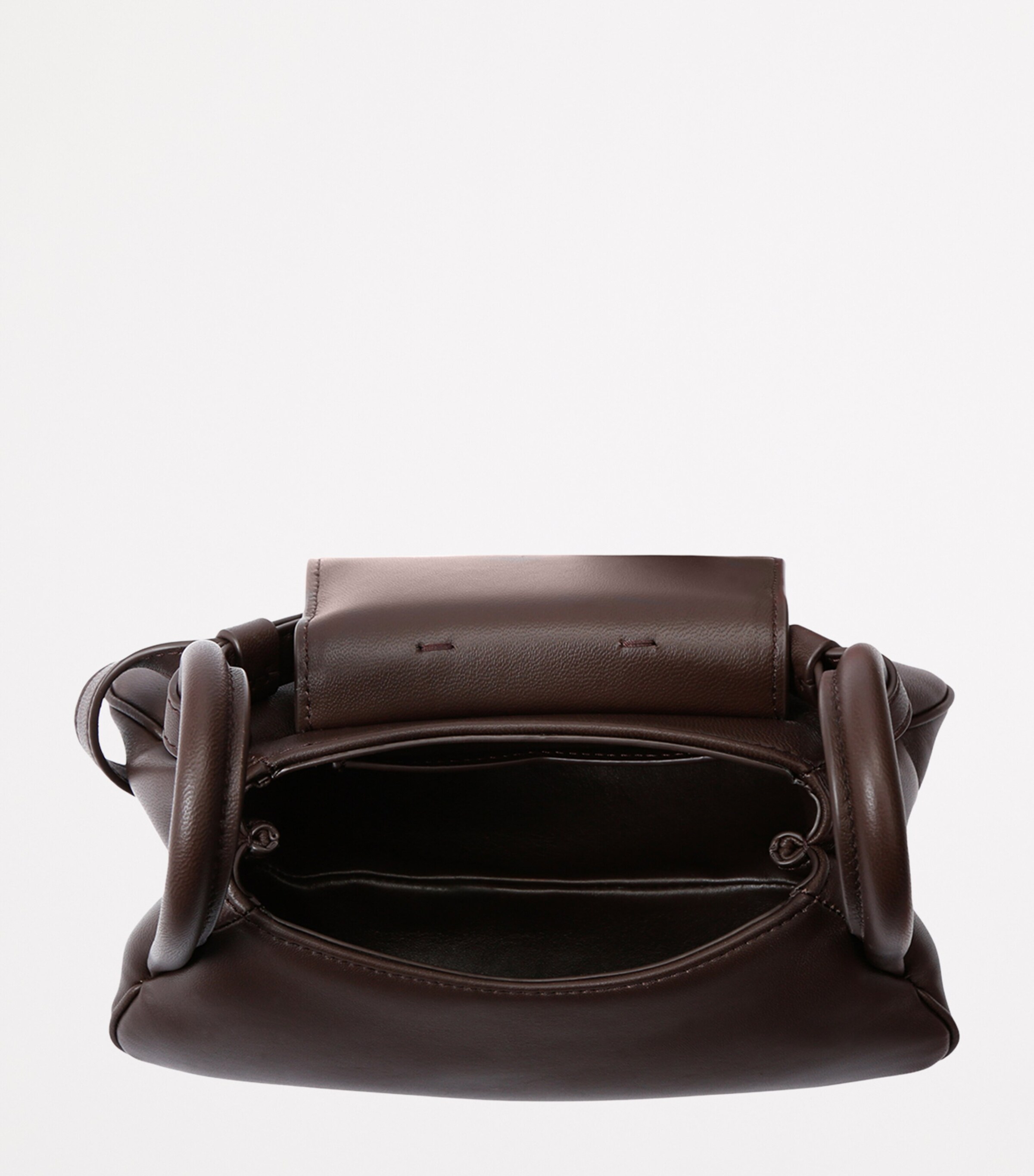 Small Leather Gemini Shoulder Bag BROWN Image 2