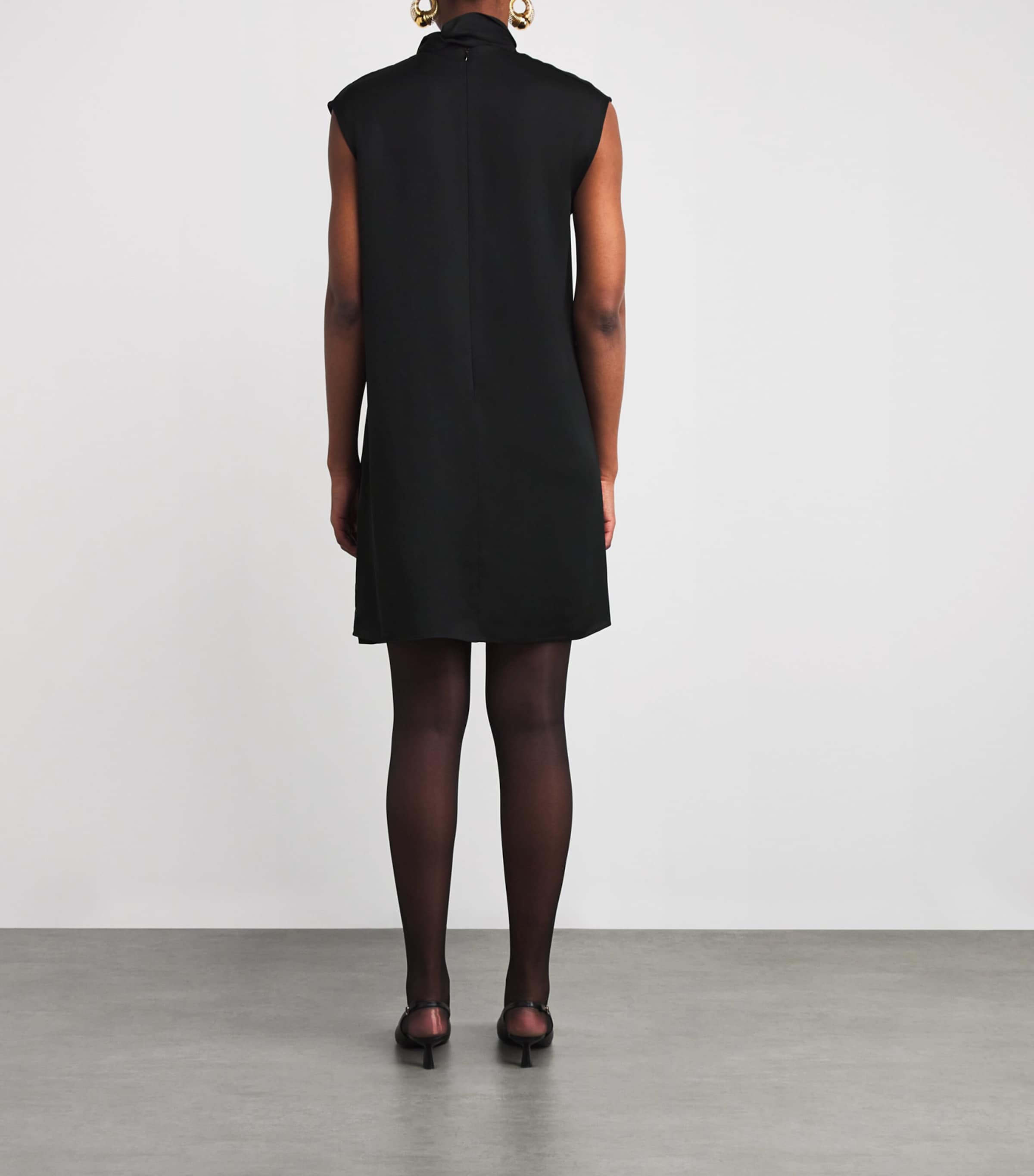 Light Crepe Sandy Mini Dress BLACK Image 3