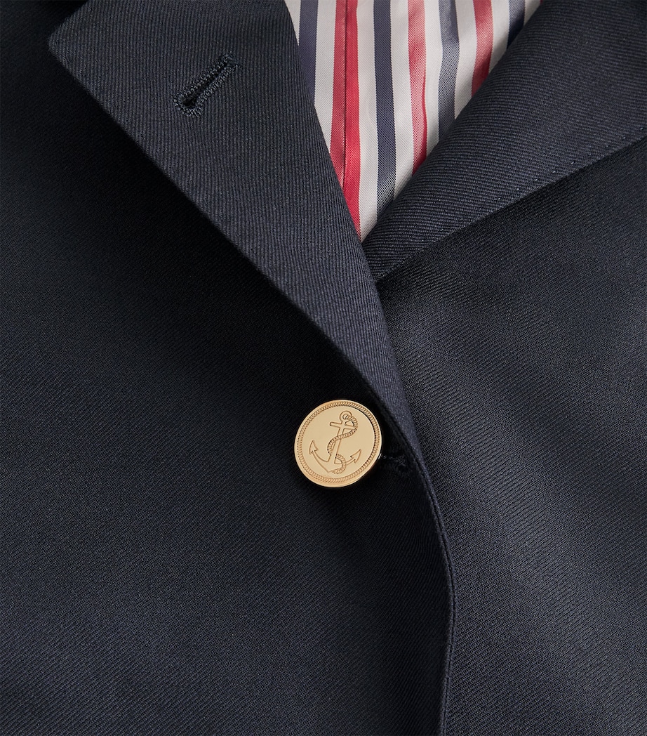 Thom Browne Womens Wool High Armhole Sport Coat Navy Image 6