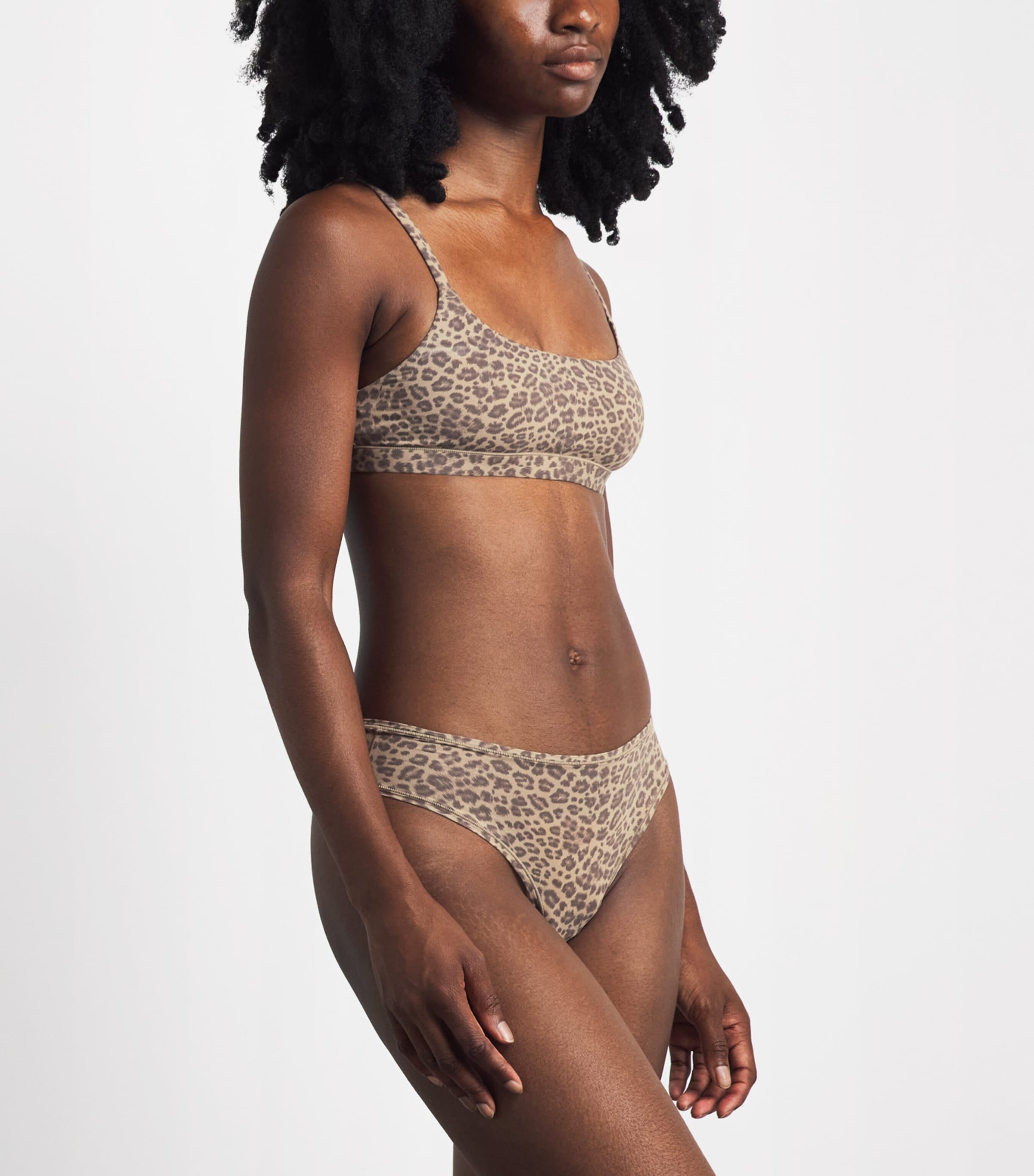 Skims Womens Fits Everybody Thong Desert Lprd Ink Prnt Image 2