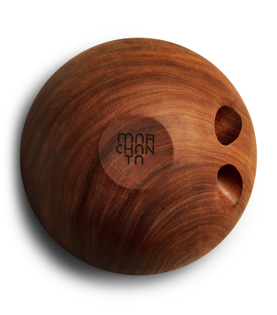 Saman Wood Gold-Rim Candle BROWN Image 3