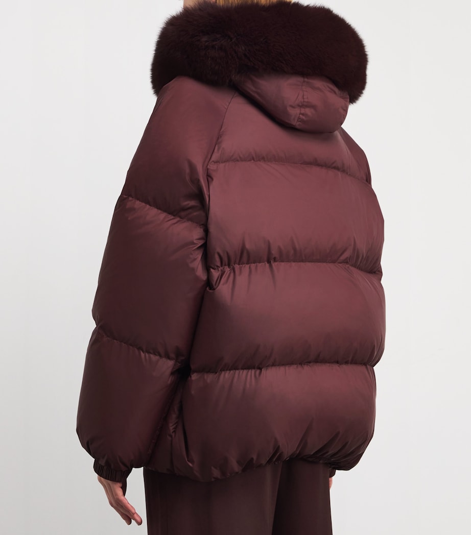Down Fox Fur-Trim Puffer Jacket A6080 Image 4