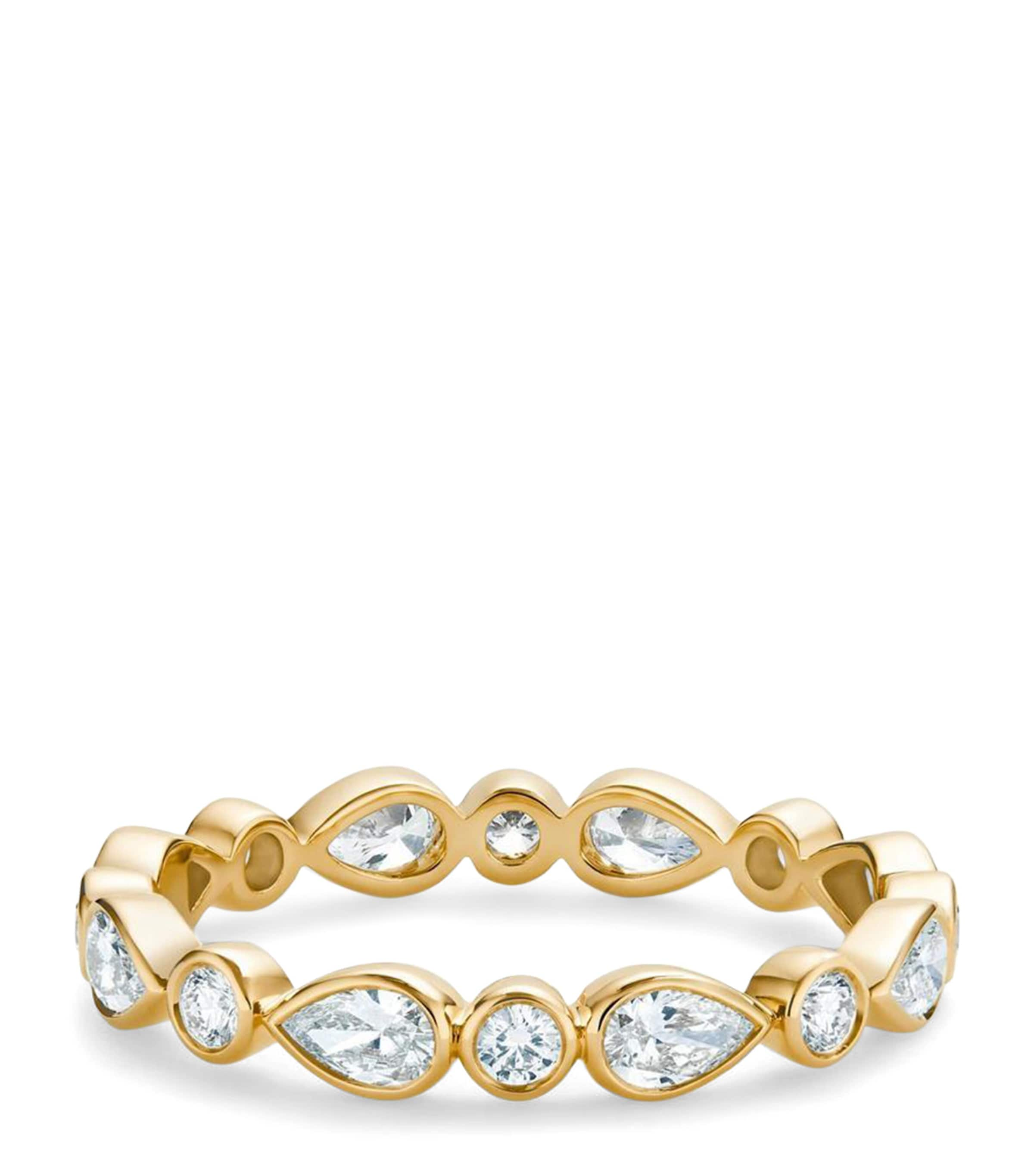 De Beers Yellow Gold And Diamond Petal Band