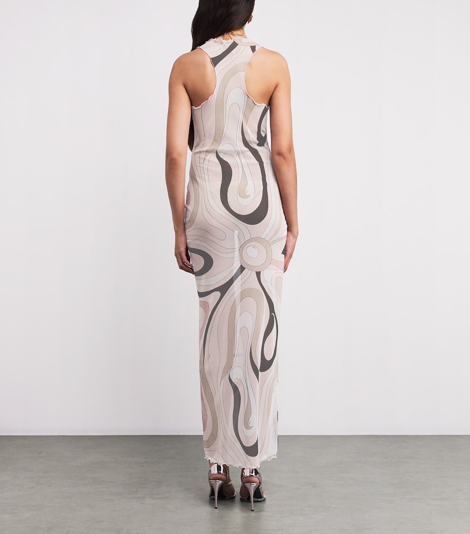 PUCCI Womens Tulle Marmo Maxi Dress Nude Image 3