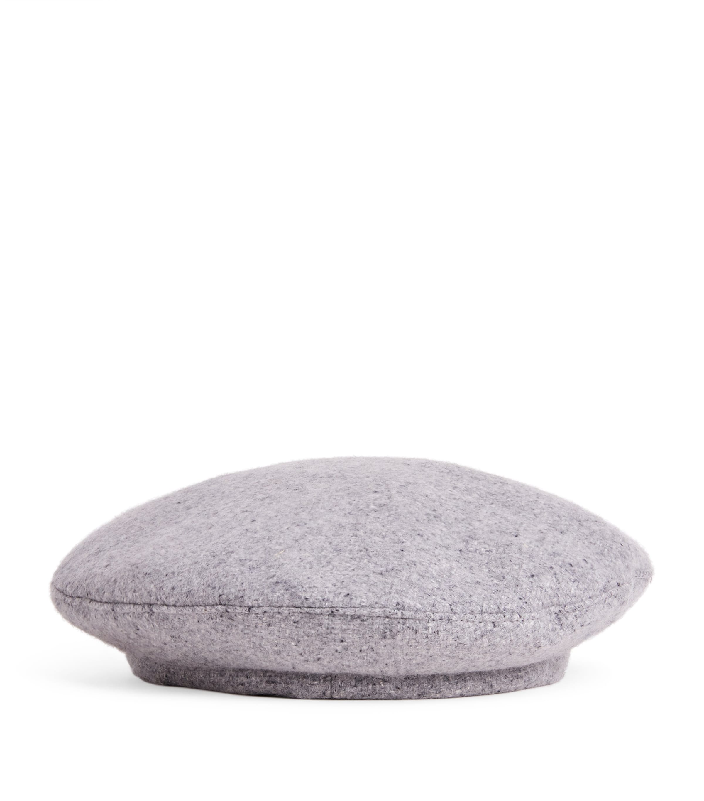 Eleventy Silk-Cashmere Beret Grigio Chiaro Melang Image 1