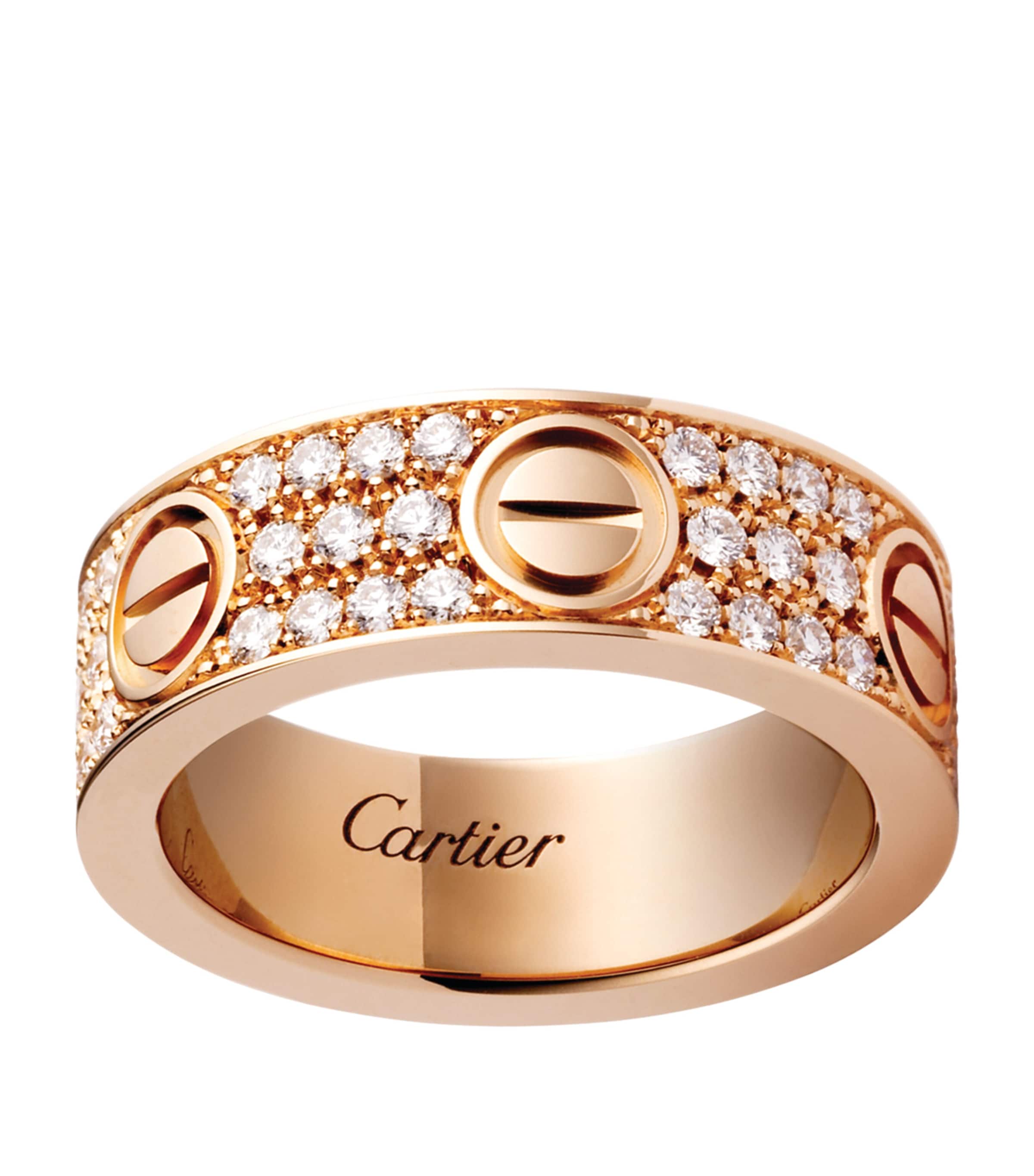 Rose Gold and Diamond-Paved LOVE Ring MULTI Image 1