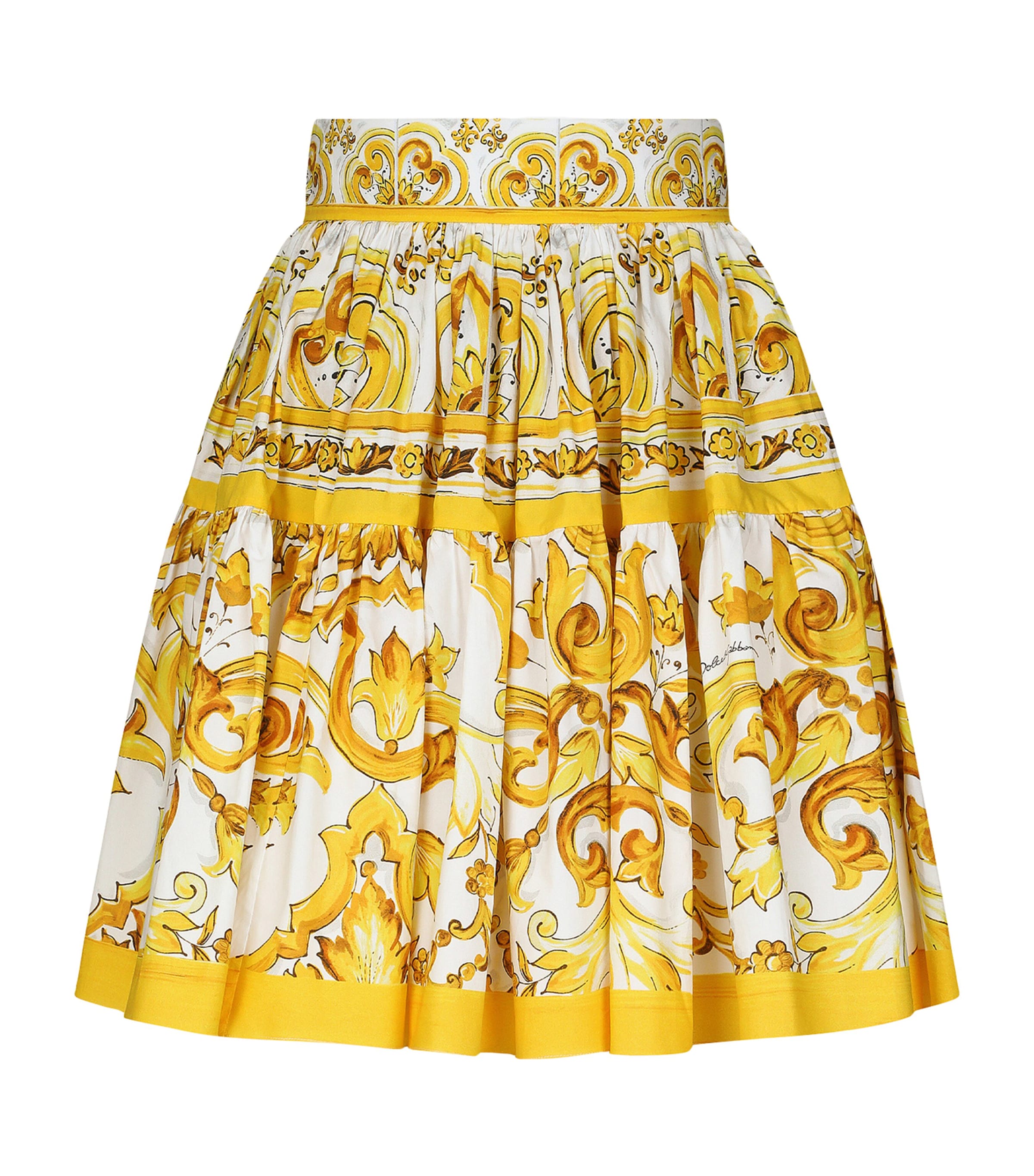 Shop Dolce & Gabbana Cotton Printed Mini Skirt