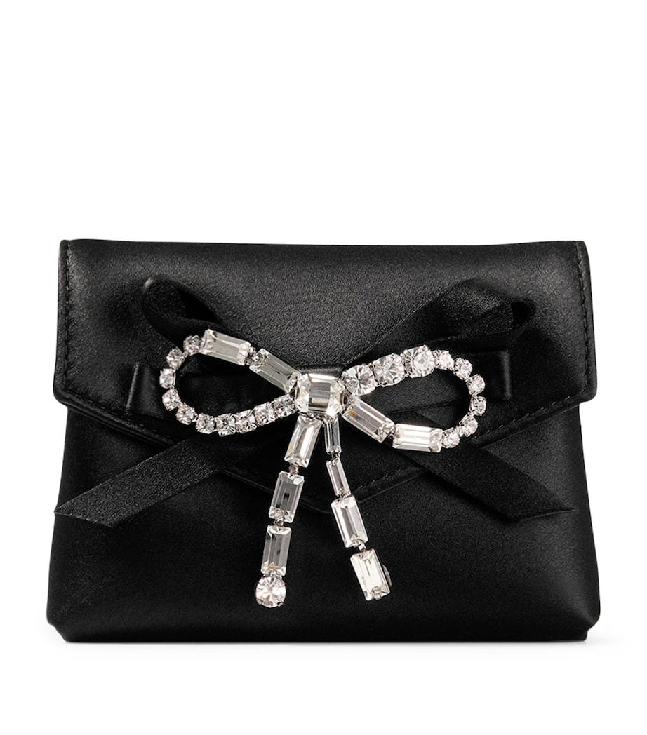 Soft Satin Chain Card Holder BLACK/SILVER Image 1
