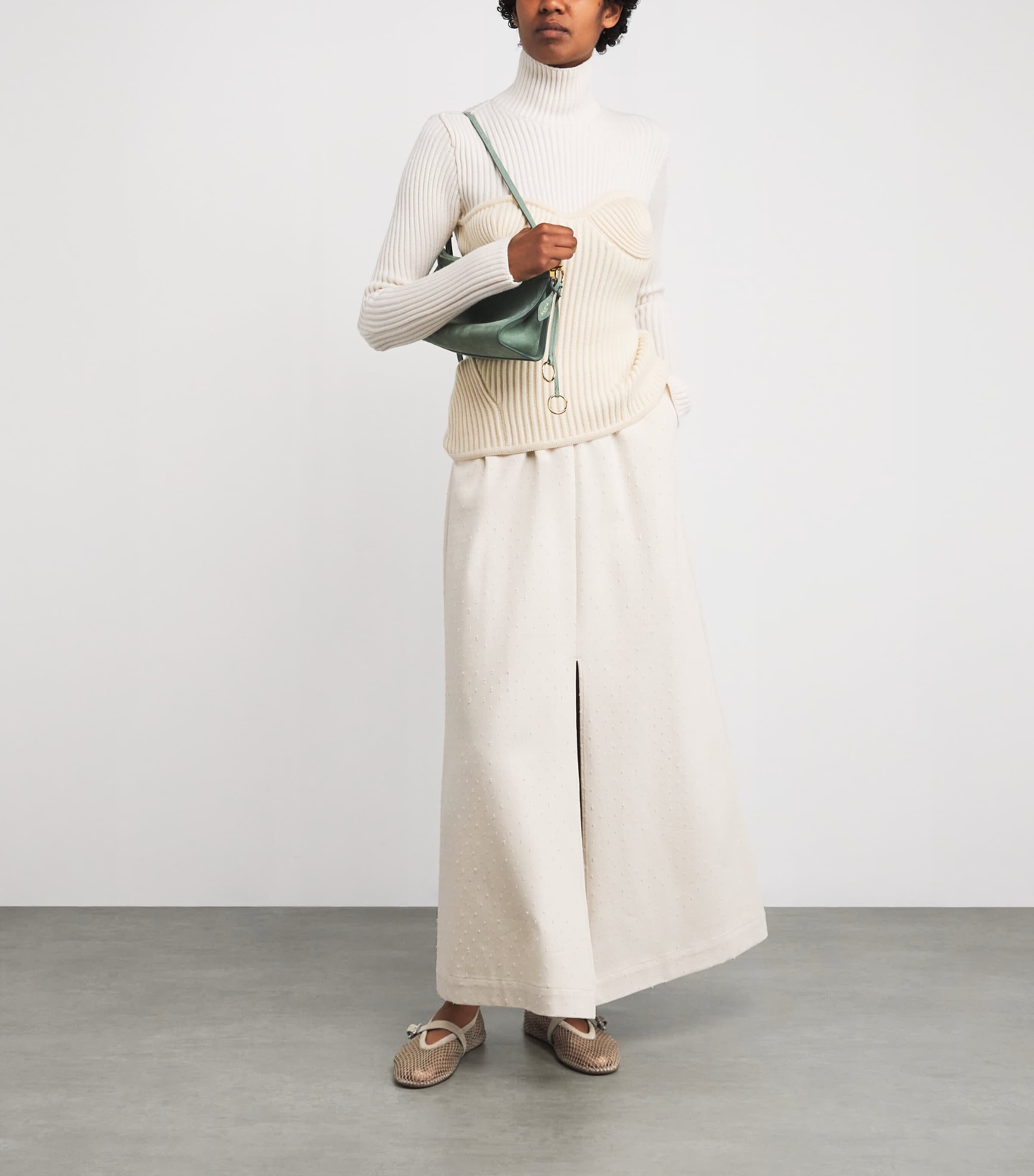 Mesh Ballet Flats BEIGE OTH Image 5