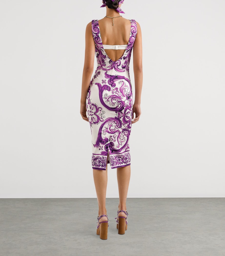 Majolica Print Midi Dress HP5DQ-MIX MAIOLICA L Image 3