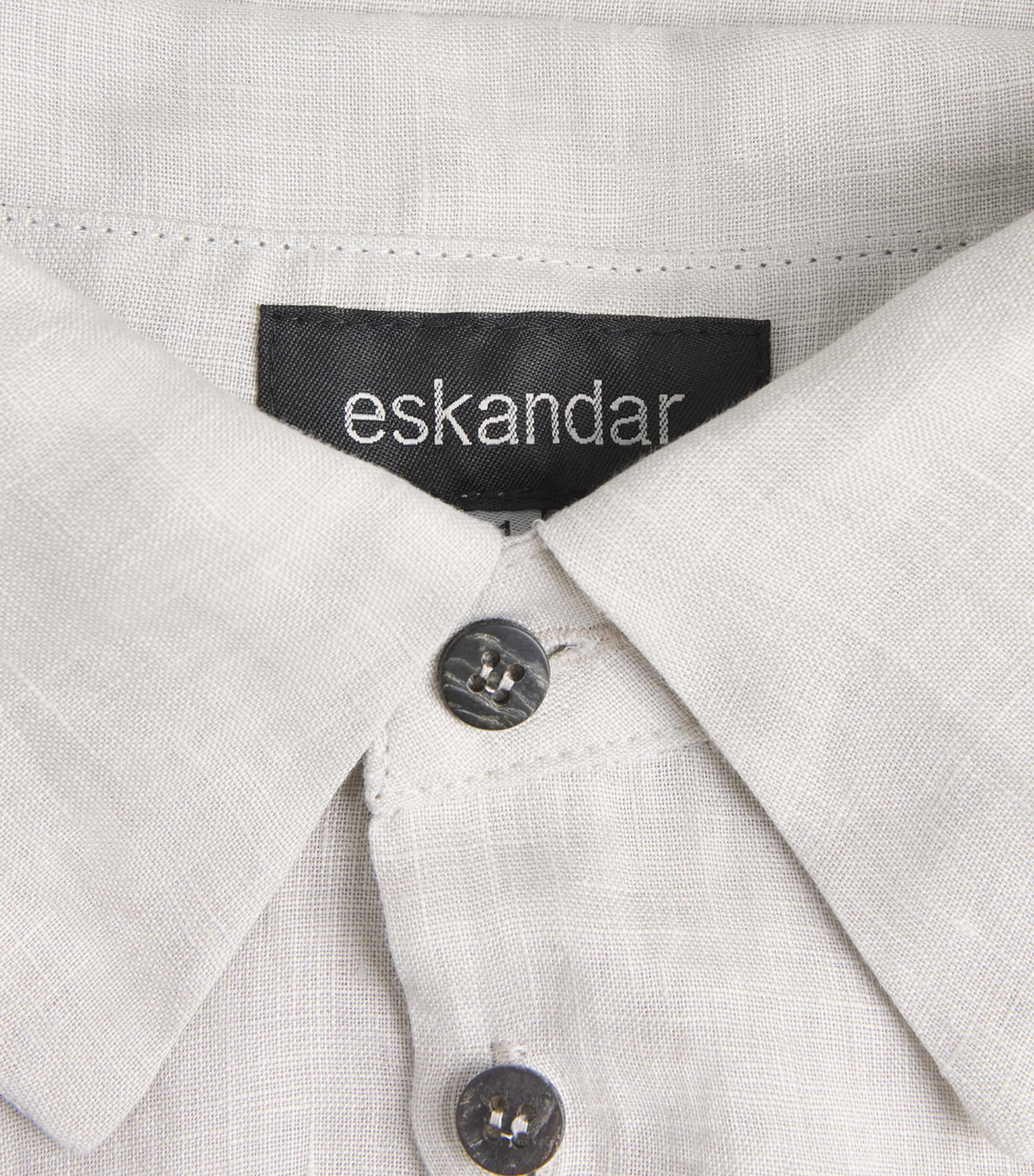 Eskandar Purple Linen Relaxed Shirt | Harrods US