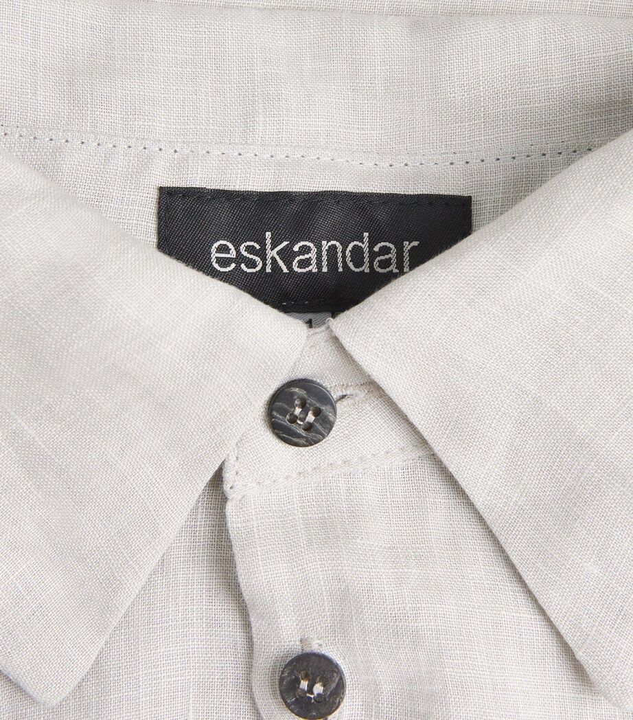Eskandar Womens Linen Relaxed Shirt Silvertint Image 6