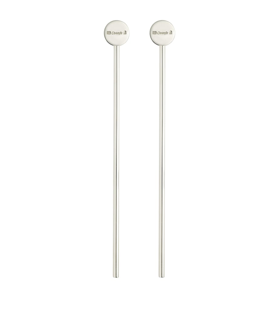 Christofle Silver-Plated Uni Cocktail Stirrers (Set of 2) Silver Image 1