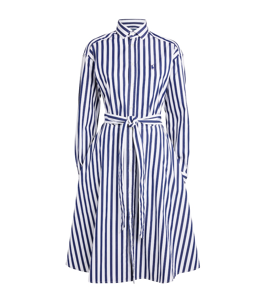 Stripe Polo Pony Mini Shirt Dress 970A NVY/W Image 1