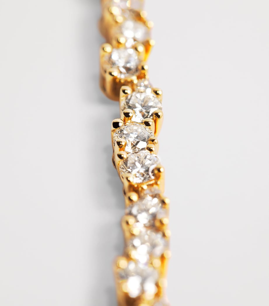 Suzanne Kalan Yellow Gold and Round Diamond Deco Tennis Necklace Yg/wd Image 4