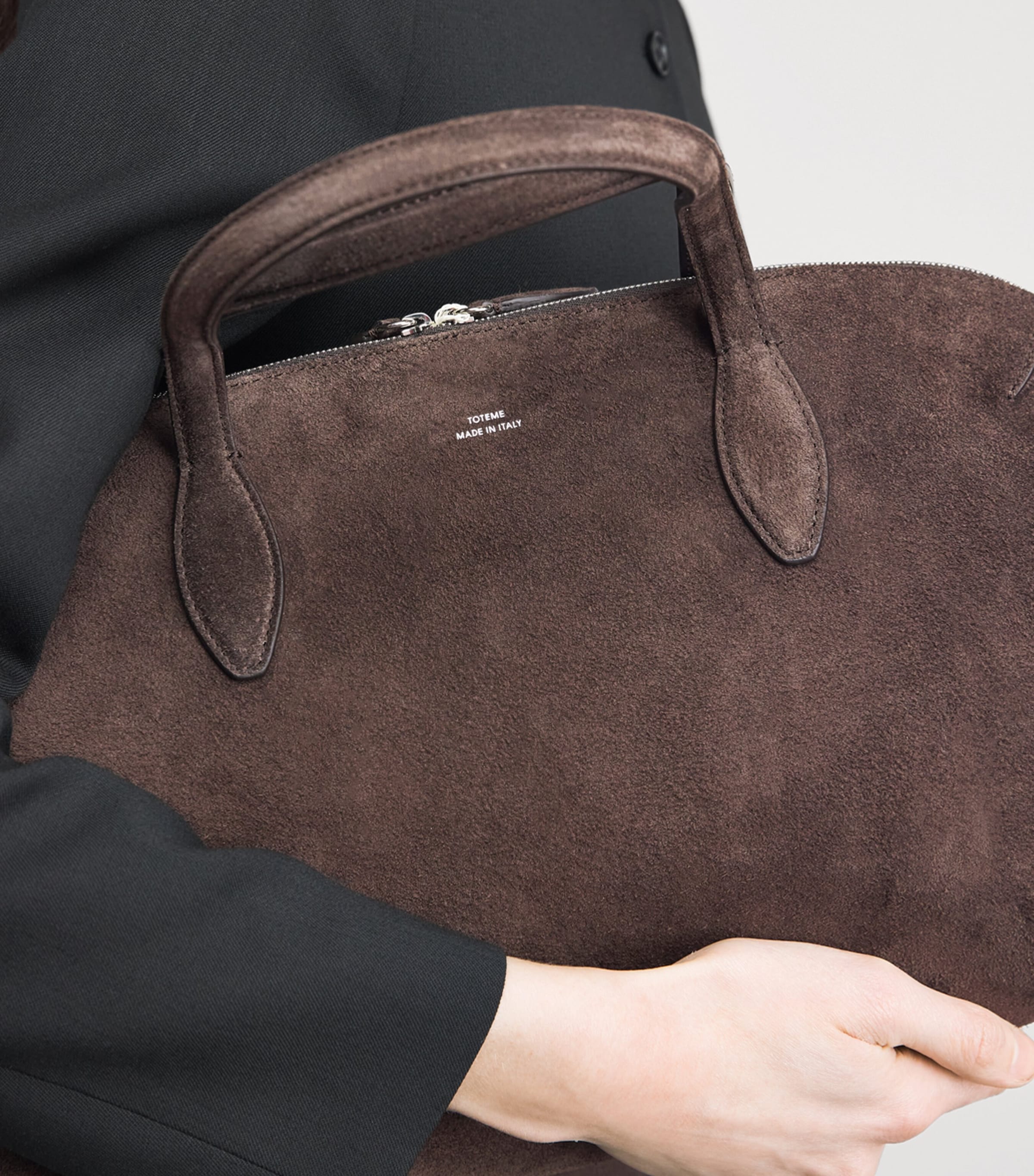 Toteme Womens Medium Suede Day Shoulder Bag Brown Image 4