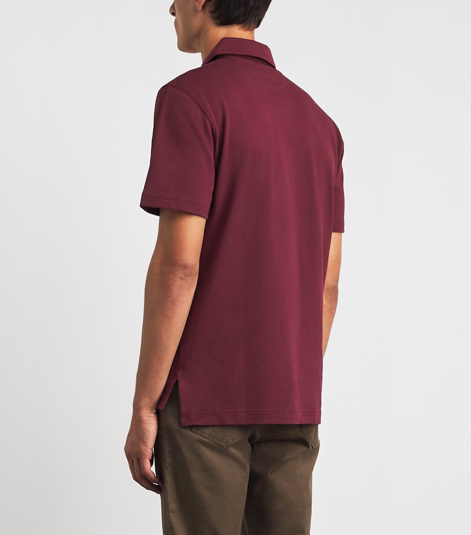 Purdey Mens Cotton Chest Pocket Polo Shirt Aur Image 5