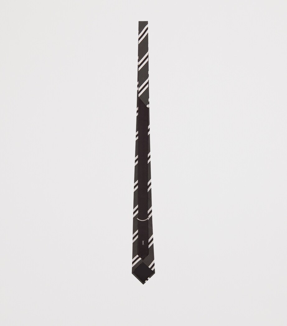 Saint Laurent Silk Striped Tie Image 3