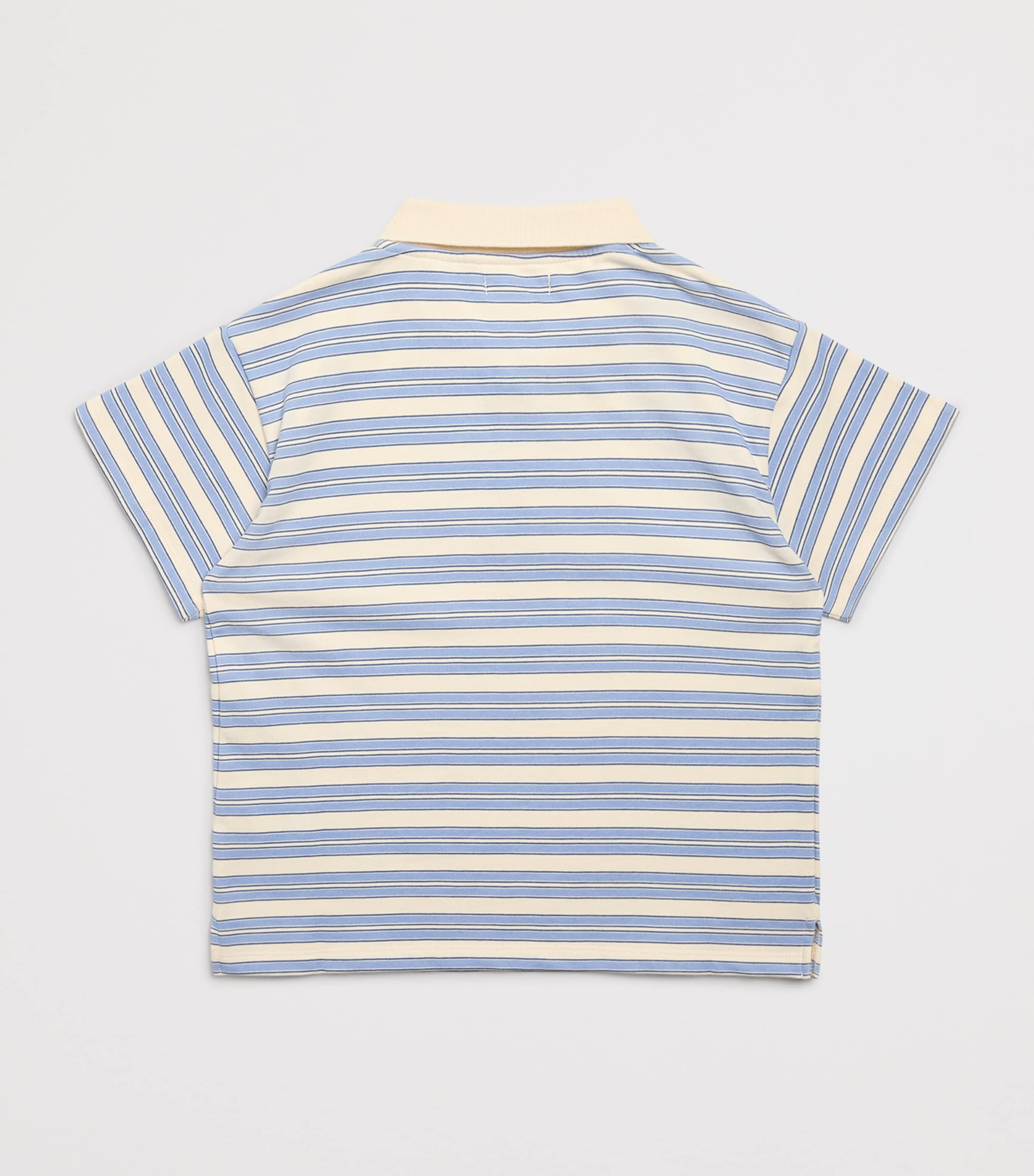 Organic Cotton Stripe Polo Shirt (18 Months-10 Years) STRIPE CIEL Image 2
