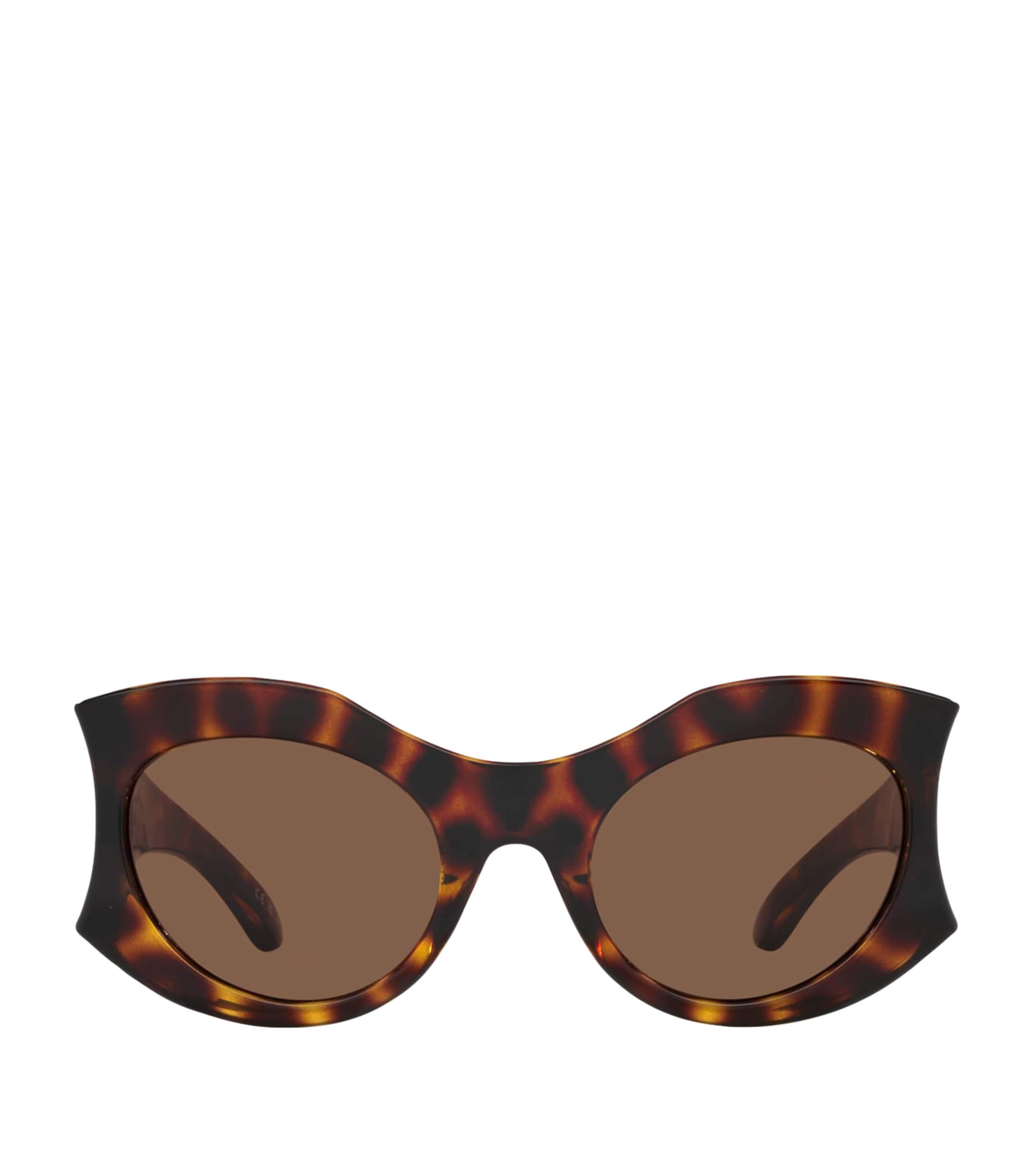 Balenciaga Tortoiseshell-effect Oversize-frame Sunglasses In Brown