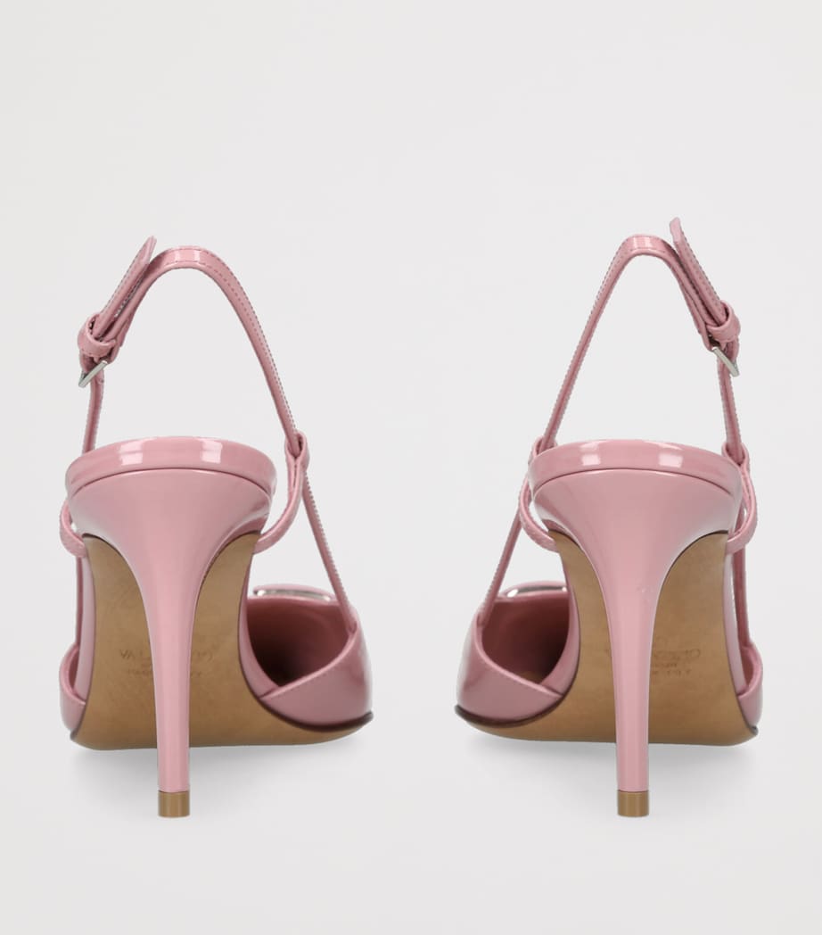 Patent Leather VLogo Slingback Pumps 80 PINK Image 2