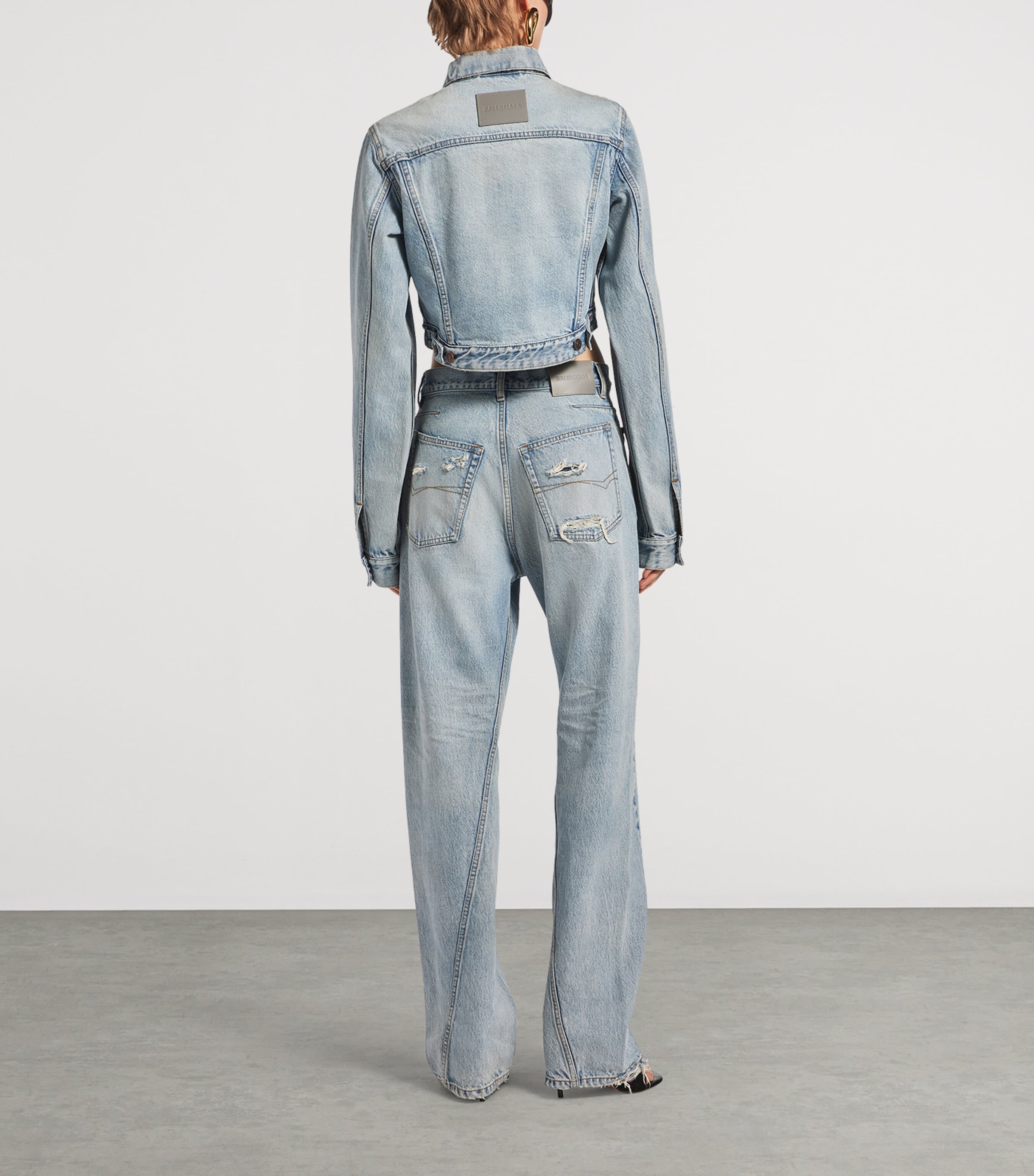 Balenciaga Womens Twisted Seam Straight-Leg Jeans Image 3