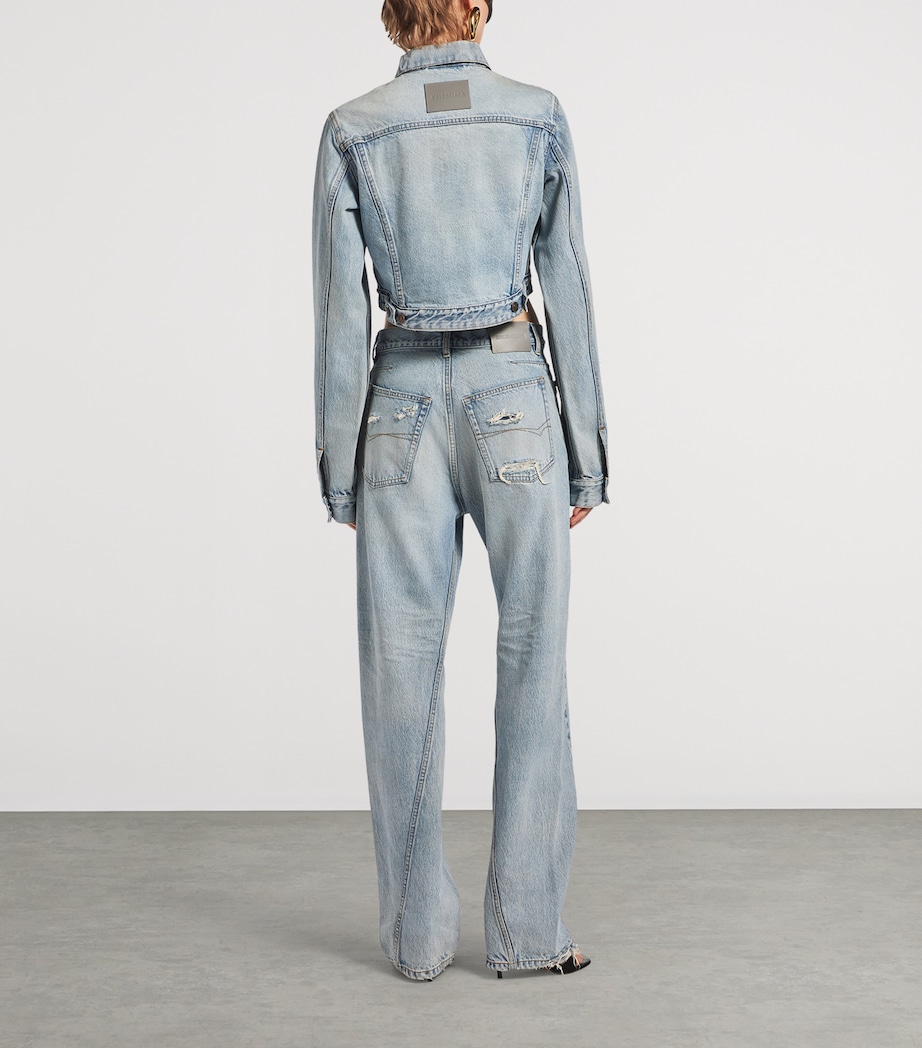 Balenciaga Womens Twisted Seam Straight-Leg Jeans Image 3