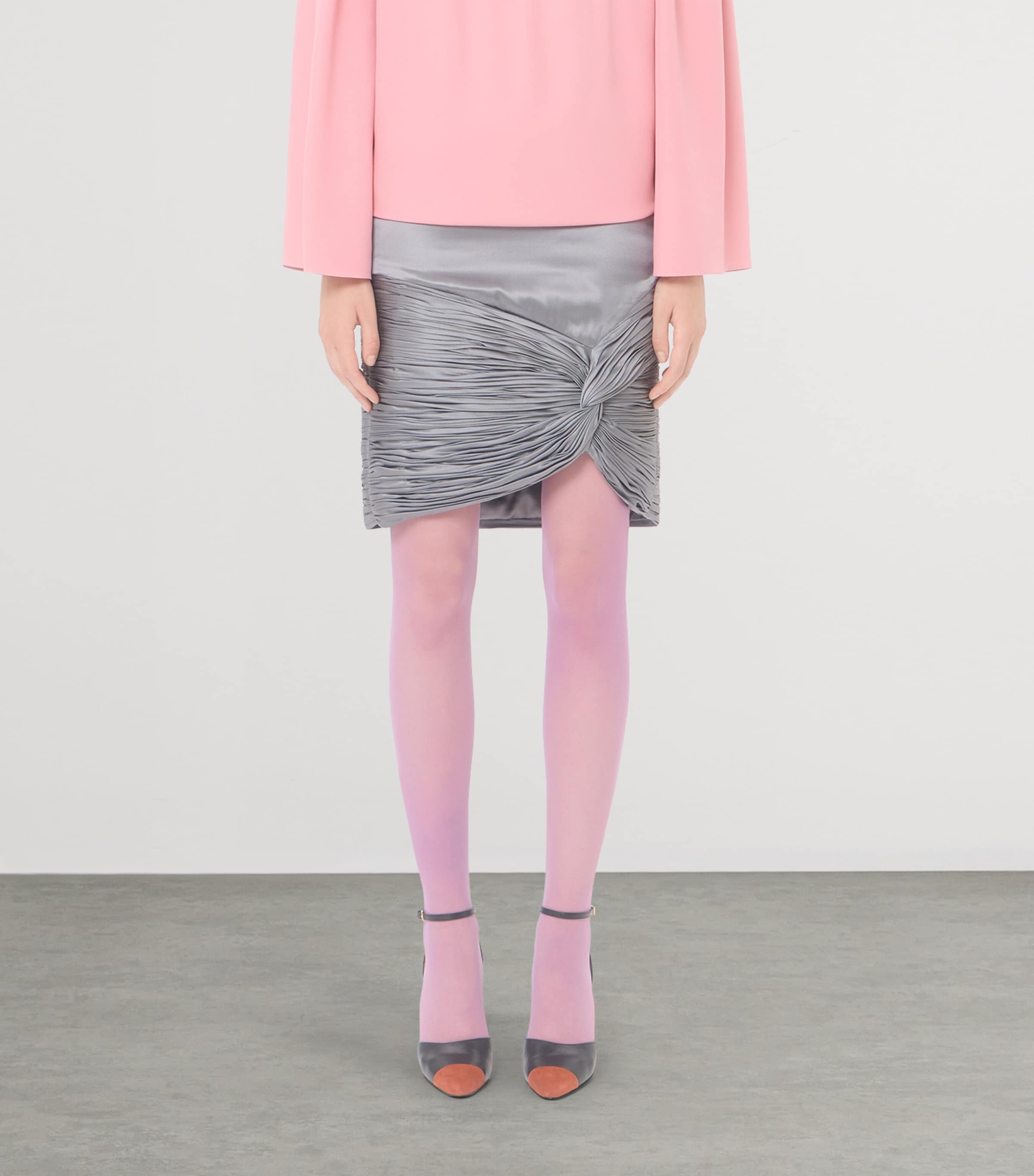 Valentino Womens Satin Draped Plissé Mini Skirt Image 3