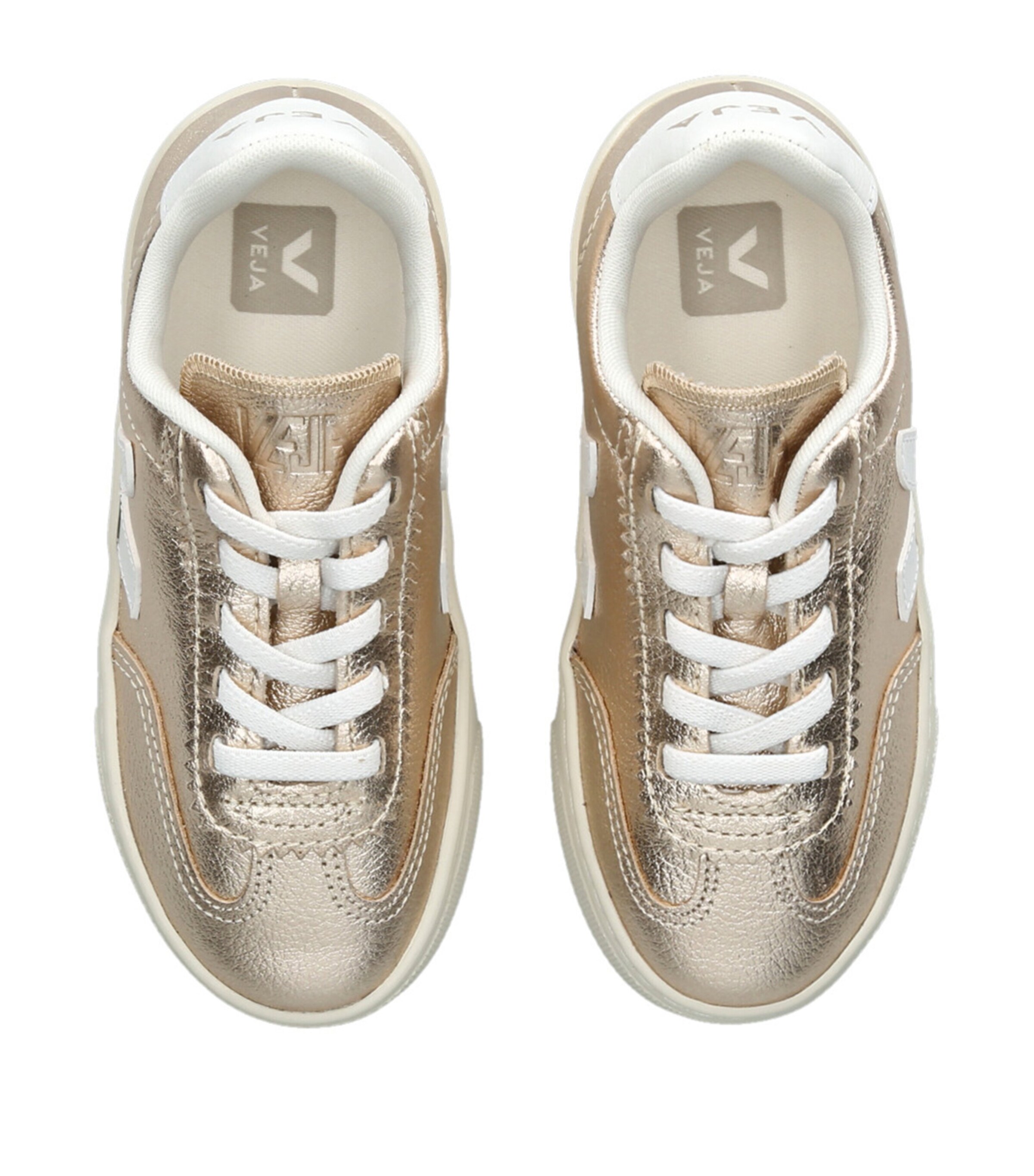Veja Leather Volley Sneakers Gold Image 4
