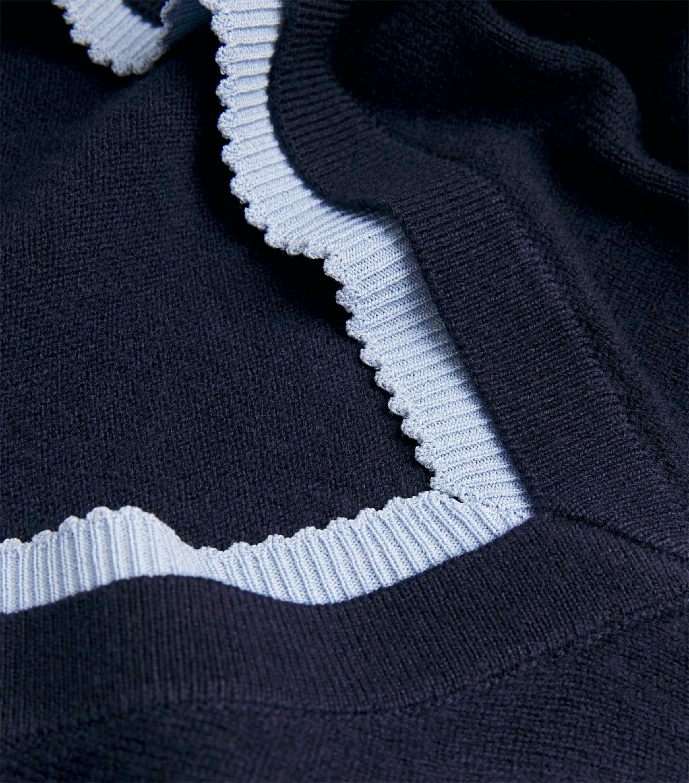 Wool-Cashmere V-Neck Sweater NAVY BLUE Image 5