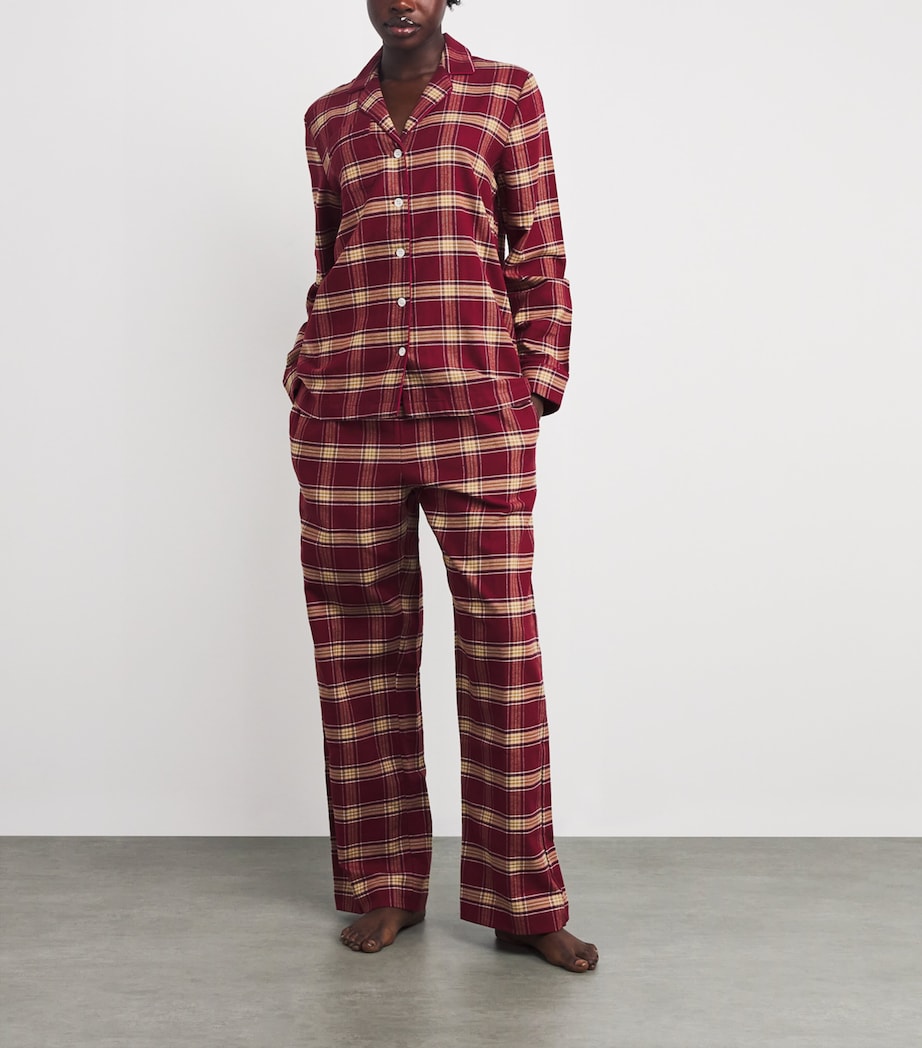 Cotton Kelburn Pyjama Trousers 48 BURGUNDY Image 2