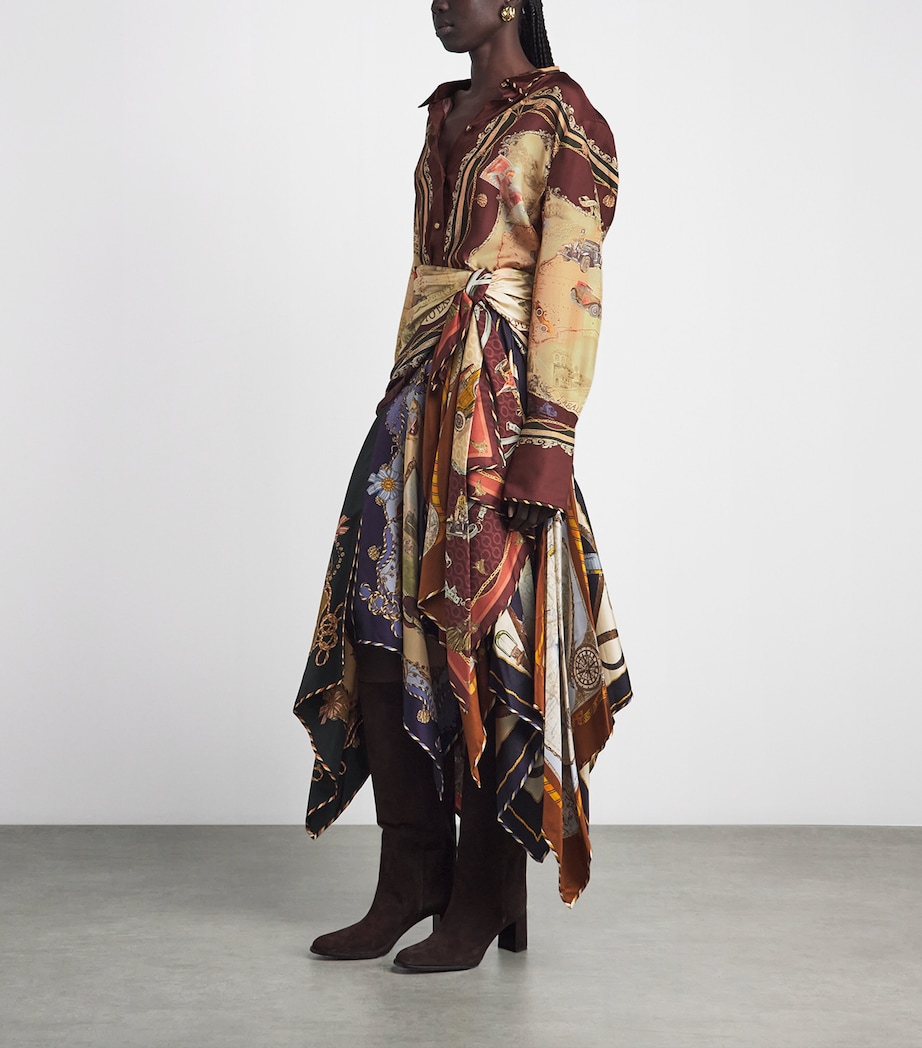 Zimmermann Womens Silk Valiant Shirt Plum Scarf Image 2