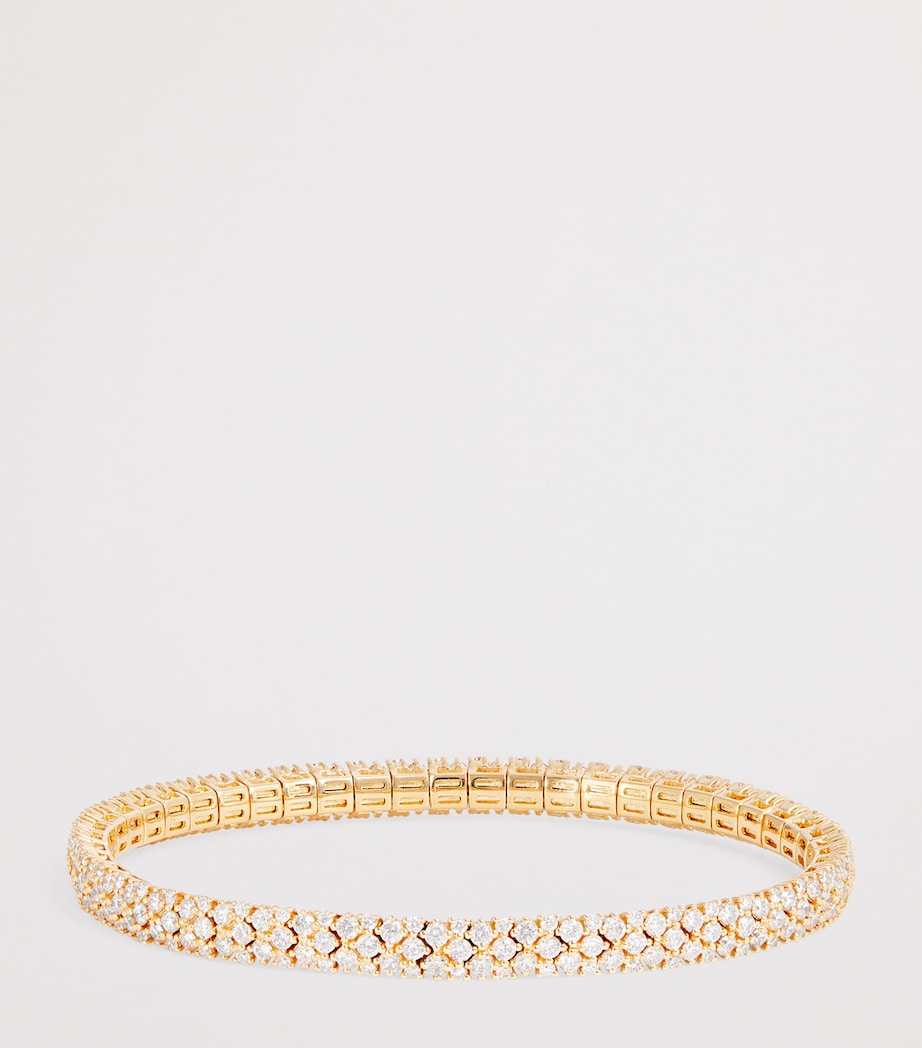 Yellow Gold and Diamond Stretch Tennis Bracelet YELLOW GOLD Image 3