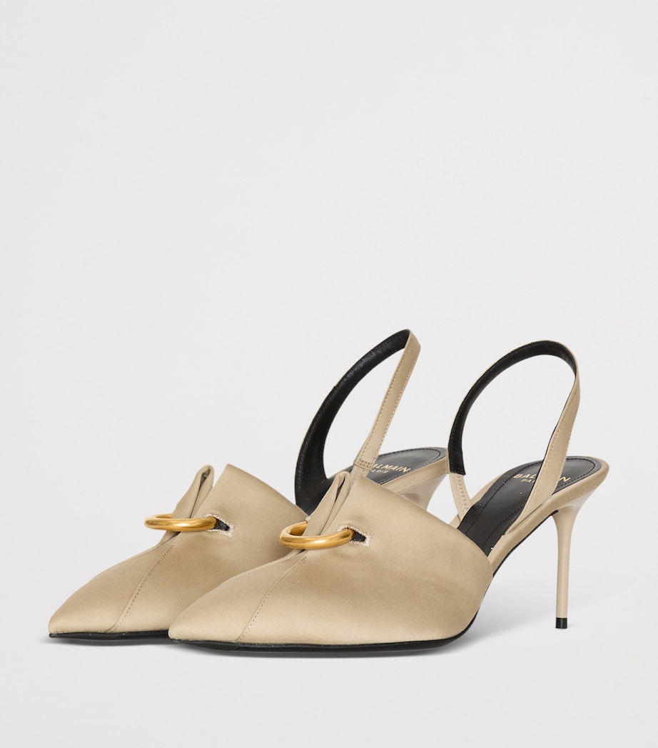 Pierced Slingback Heeled Mules 75 0AN SABLE Image 4