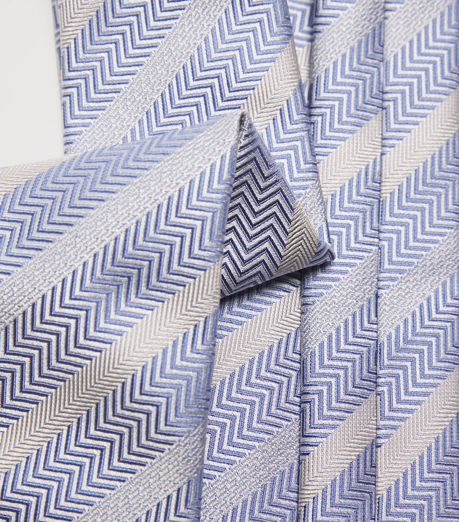 Emporio Armani Silk Jacquard Chevron Tie Image 3